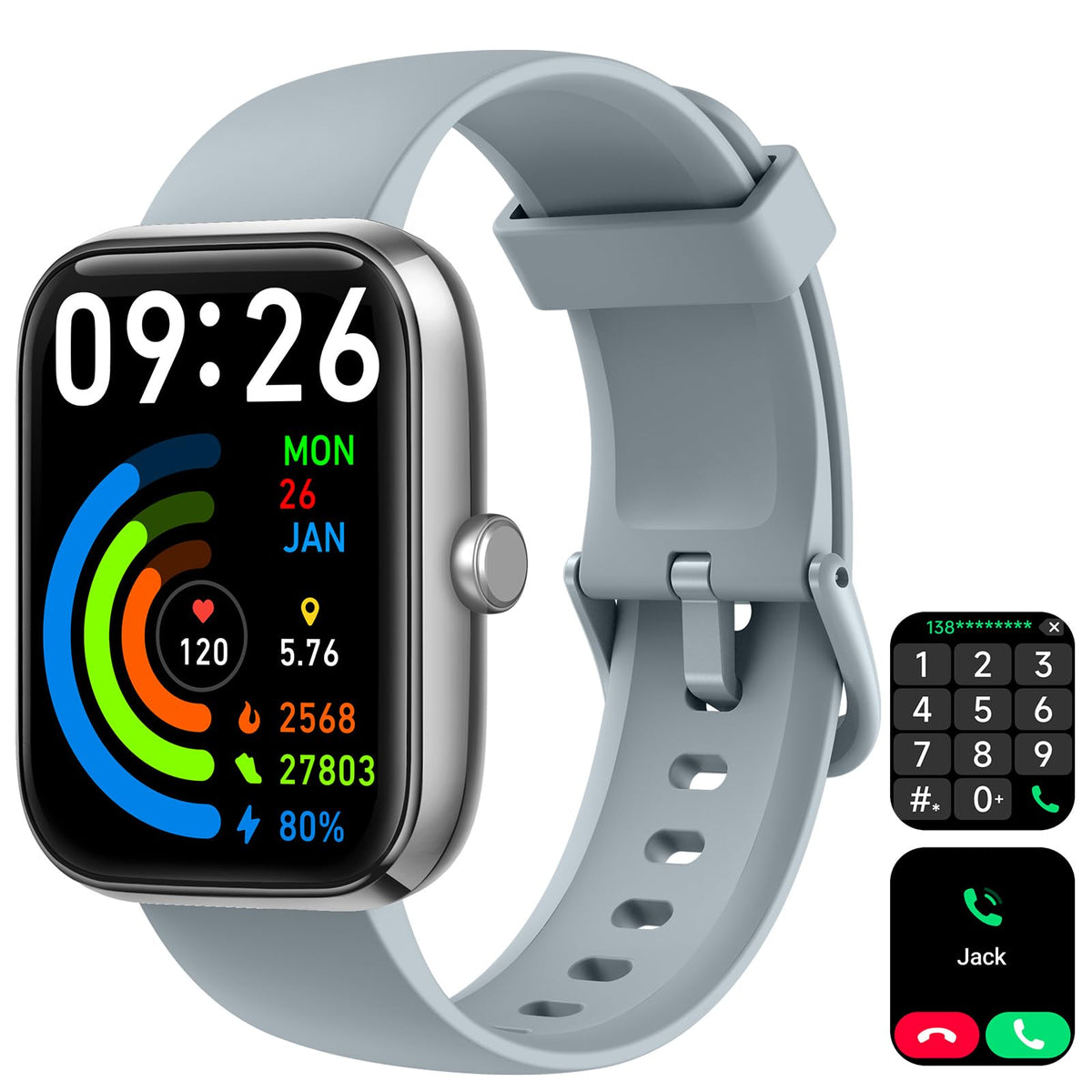 Smart Watch for Men Women with Bluetooth Call, Alexa Built-in, Heart Rate & Sleep Monitor, 1.83" DIY Dial Fitness Watch with 100+ Sport Modes, IP68 Waterproof, Compatible with Android iOS 🍁 All In One Marketplace Canada