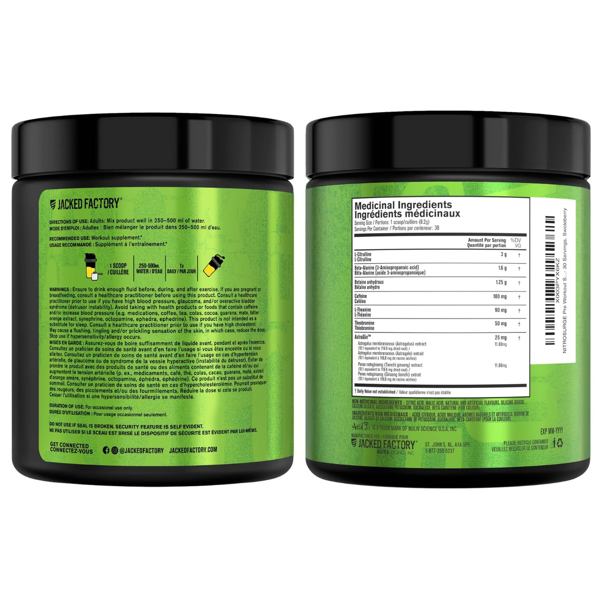 NITROSURGE Pre Workout Supplement - Endless Energy, Instant Strength Gains, Clear Focus, Intense Pumps - Nitric Oxide Booster & Preworkout Powder with Beta Alanine - 30 Servings, Pineapple 🍁 All In One Marketplace Canada