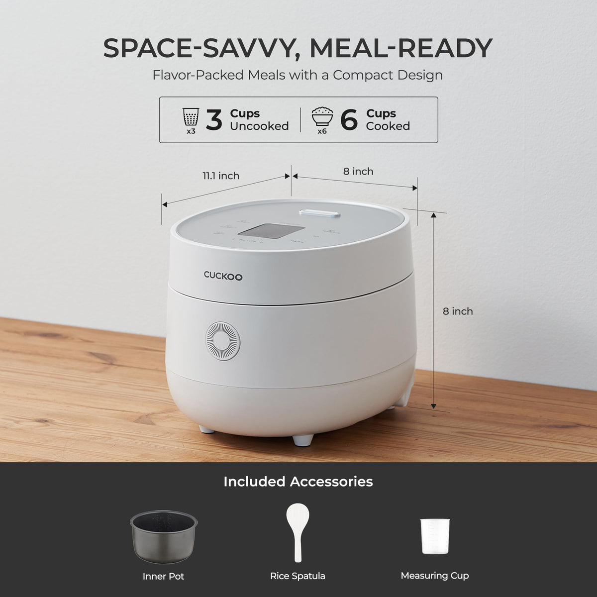 CUCKOO CR-0375FW | 3-Cup (Uncooked) Micom Rice Cooker | 10 Menu Options: Oatmeal, Brown Rice & More, Touch-Screen, Nonstick Inner Pot | White (CR-0375FW) 🍁 All In One Marketplace Canada