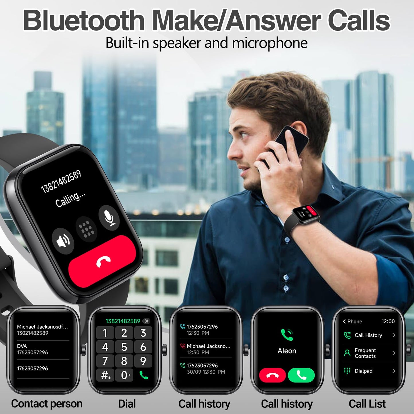 Smart Watch for Men Women with Bluetooth Call,Alexa Built-in Smartwatch,1.83"DIY Dial Fitness Watch with Sleep Heart Rate SpO2 Monitor,100+ Sport Mode,IP68 Waterproof Watch Compatible with Android iOS 🍁 All In One Marketplace Canada