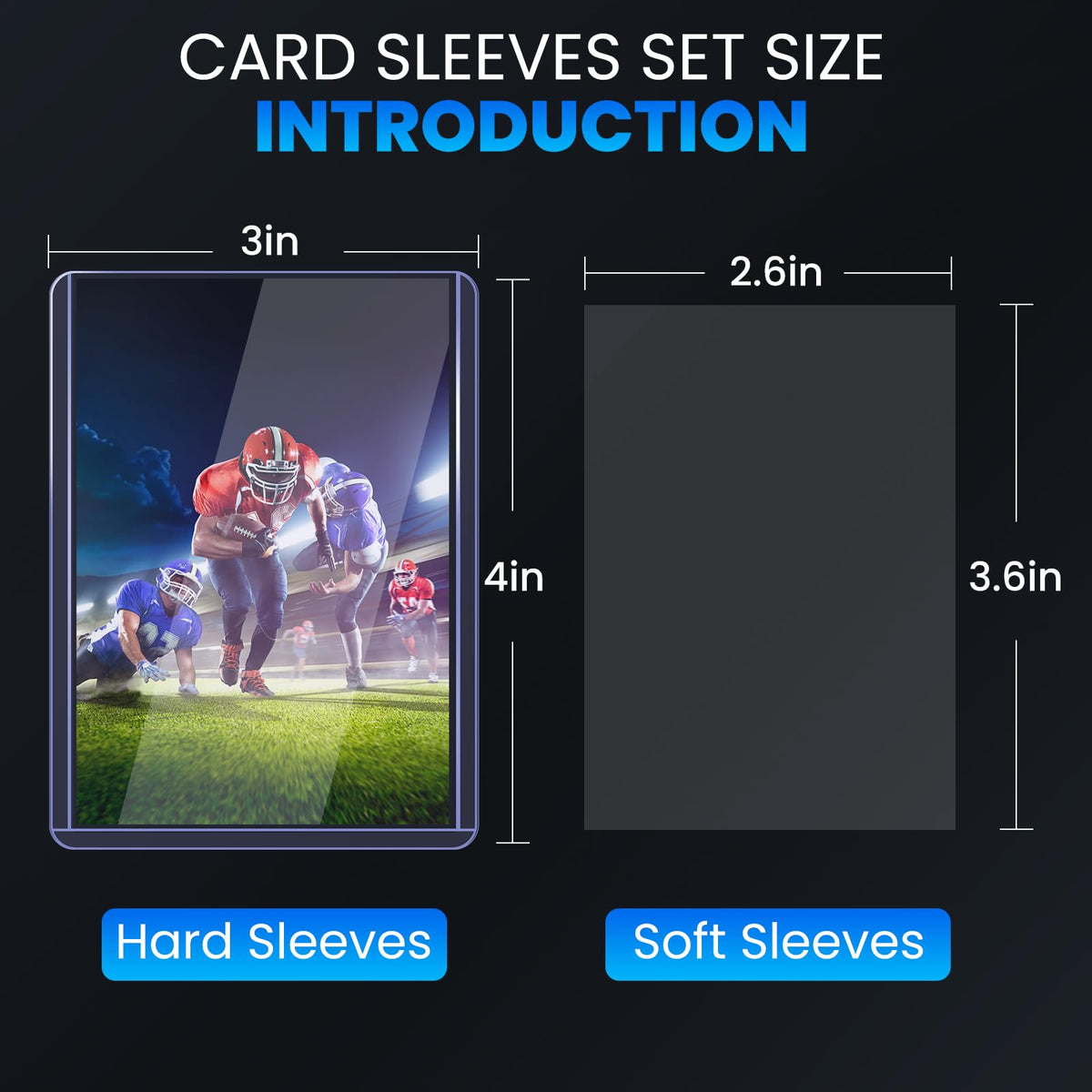ZENOWICK 200 Packs Card Sleeves Hard, Top Loaders for Cards 3" x 4" Card Protectors Plastic, Card Top Loaders Fit for Hockey, Baseball, Football Cards (100 Hard + 100 Soft Sleeves) 🍁 All In One Marketplace Canada