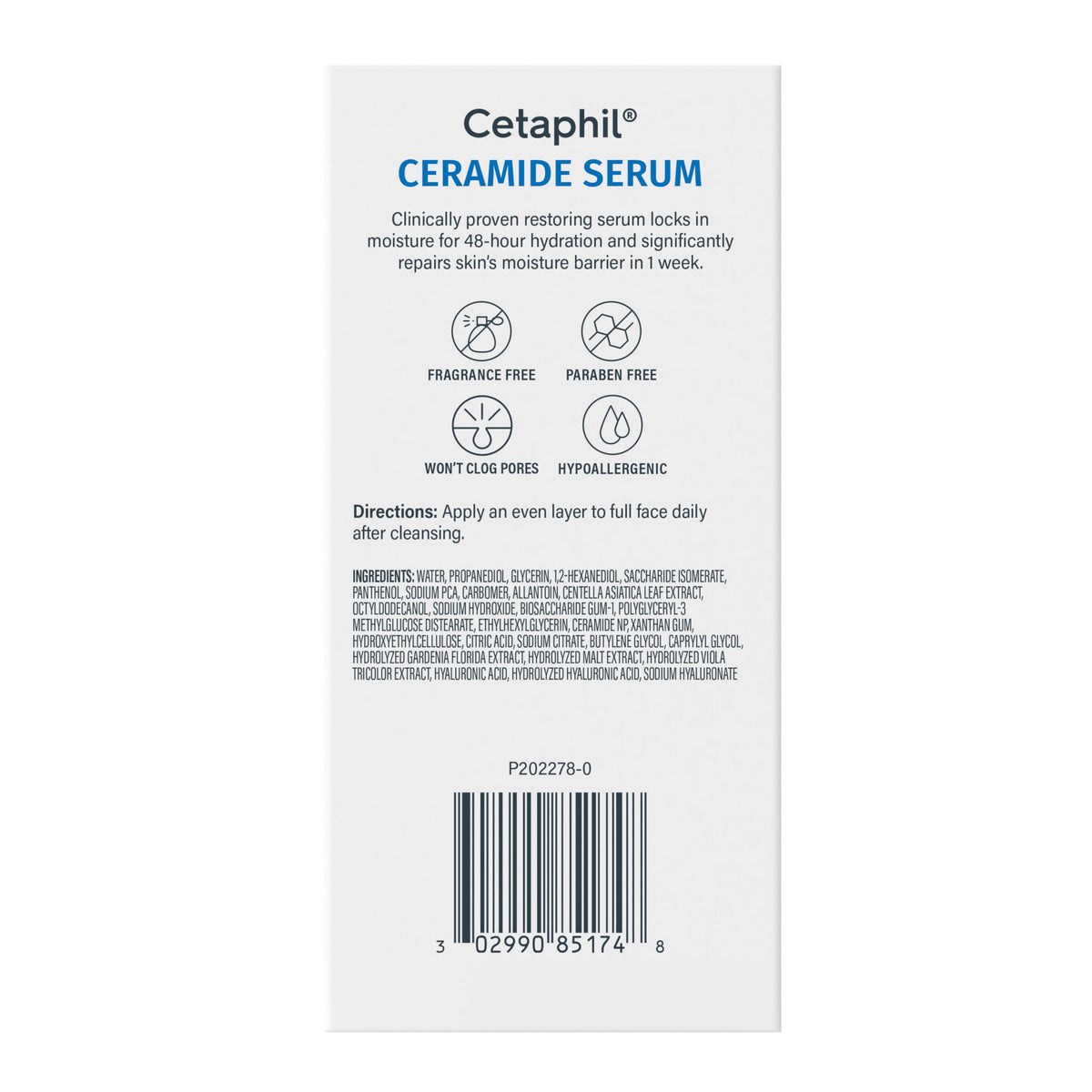 Cetaphil Ceramide Serum, Hydrating Face Serum for Skin Barrier Repair, Pore Treatment, 48Hr Hydration with Ceramide, Cica & Allantoin, Dermatologist Recommended, 1oz 🍁 All In One Marketplace Canada
