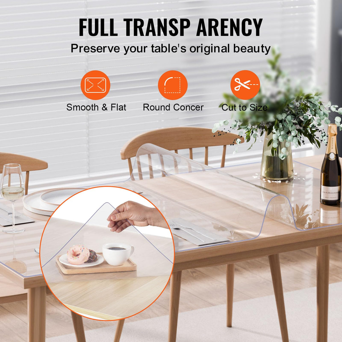 VEVOR Plastic Table Cover, 40 x 60 Inch 2.0 mm Thick Clear Table Protector, Rectangle PVC Desk Mat, Waterproof & Easy Cleaning Desk Pad Tablecloth, for Office Dresser Dining Room Table Night Stand 🍁 All In One Marketplace Canada
