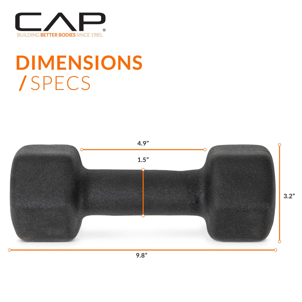 CAP Barbell Neoprene Dumbbell Weights, 10 lb Pair, Black 🍁 All In One Marketplace Canada