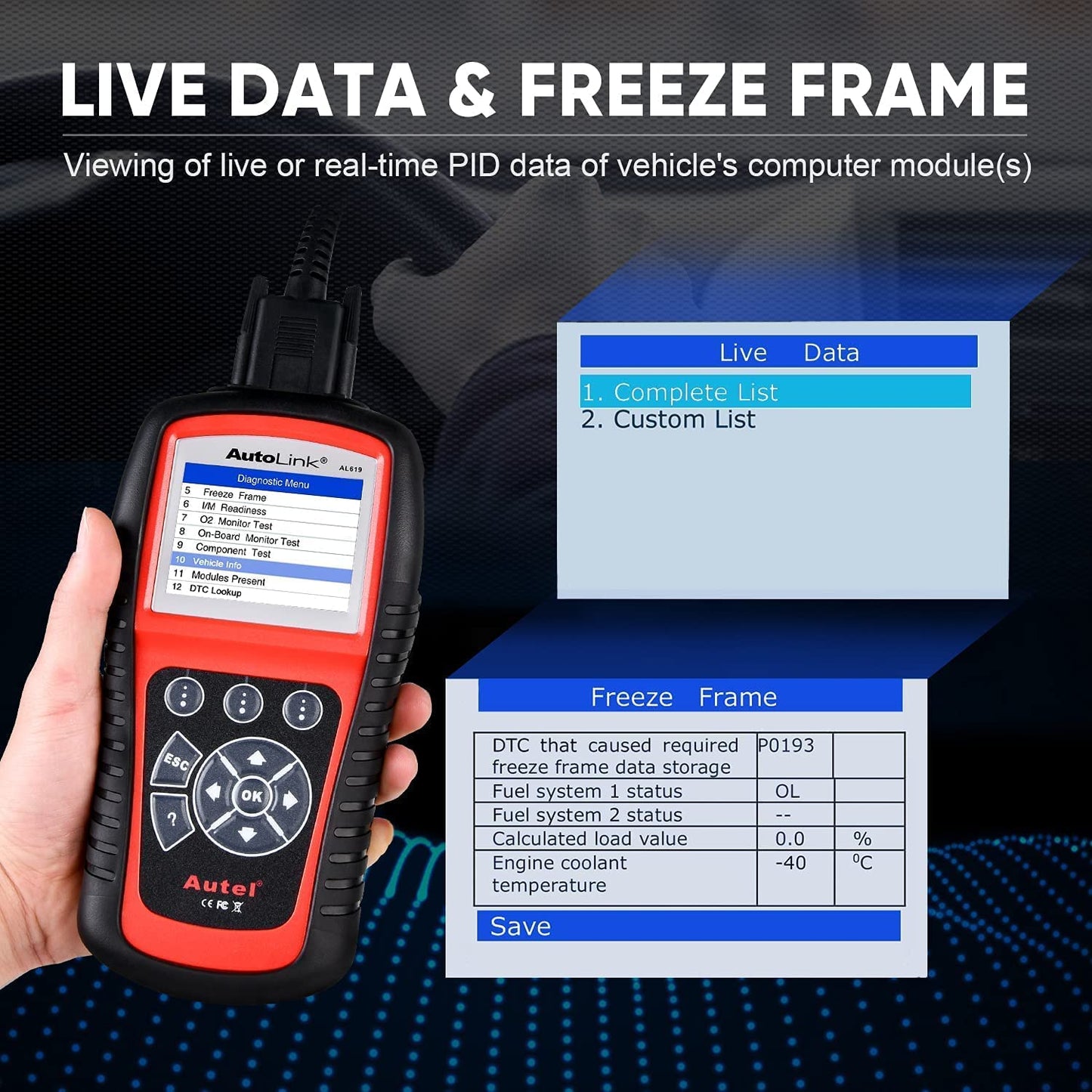 Autel AutoLink AL619 OBD2 Scanner, 2026 Newer ABS SRS Diagnostic Code Reader with10 OBDII Test Modes, Turn Off Check Engine Light, DTC Lookup, Live Data, Updated of MS319/ AL519/ ML519/ ML619 🍁 All In One Marketplace Canada