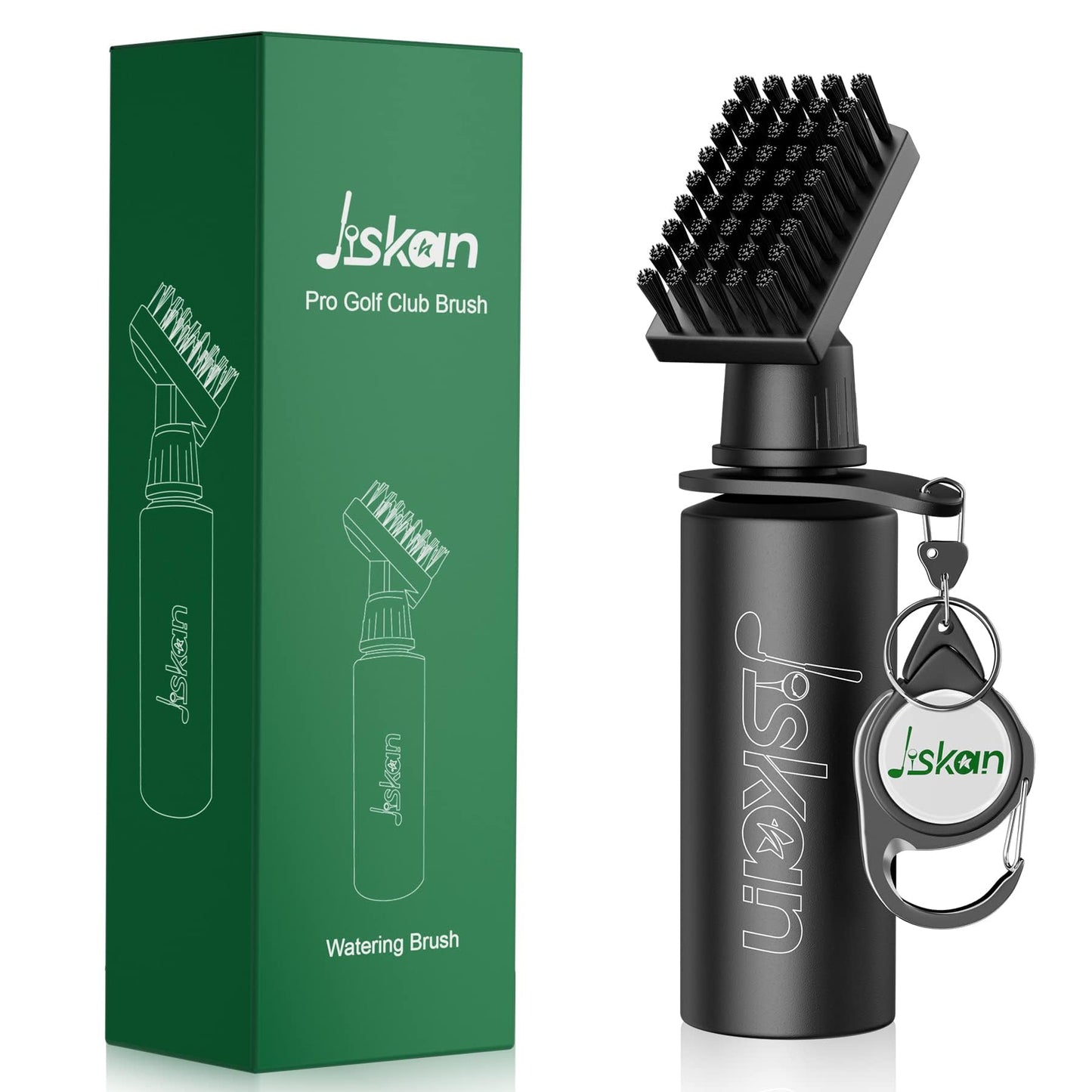 Jiskan Pro Golf Club Brush Cleaner with Retainer Clip and Squeeze Water Bottle 7.5 Inches Holds 4 Ounces of Water, Essentials Golf Accessories for Men Best Gifts for Men 🍁 All In One Marketplace Canada