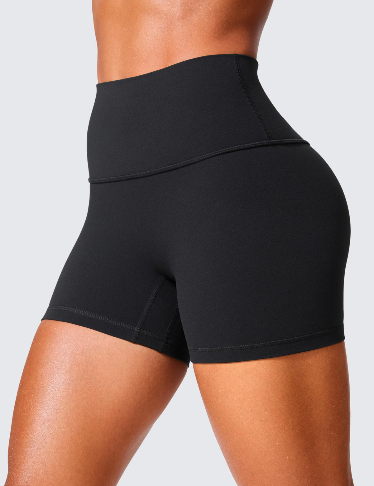 CRZ YOGA Secretsculpt Butterlift Biker Shorts 4"- No Front Seam High Waist Womens Workout Gym Booty Scrunch Butt Black Medium 🍁 All In One Marketplace Canada