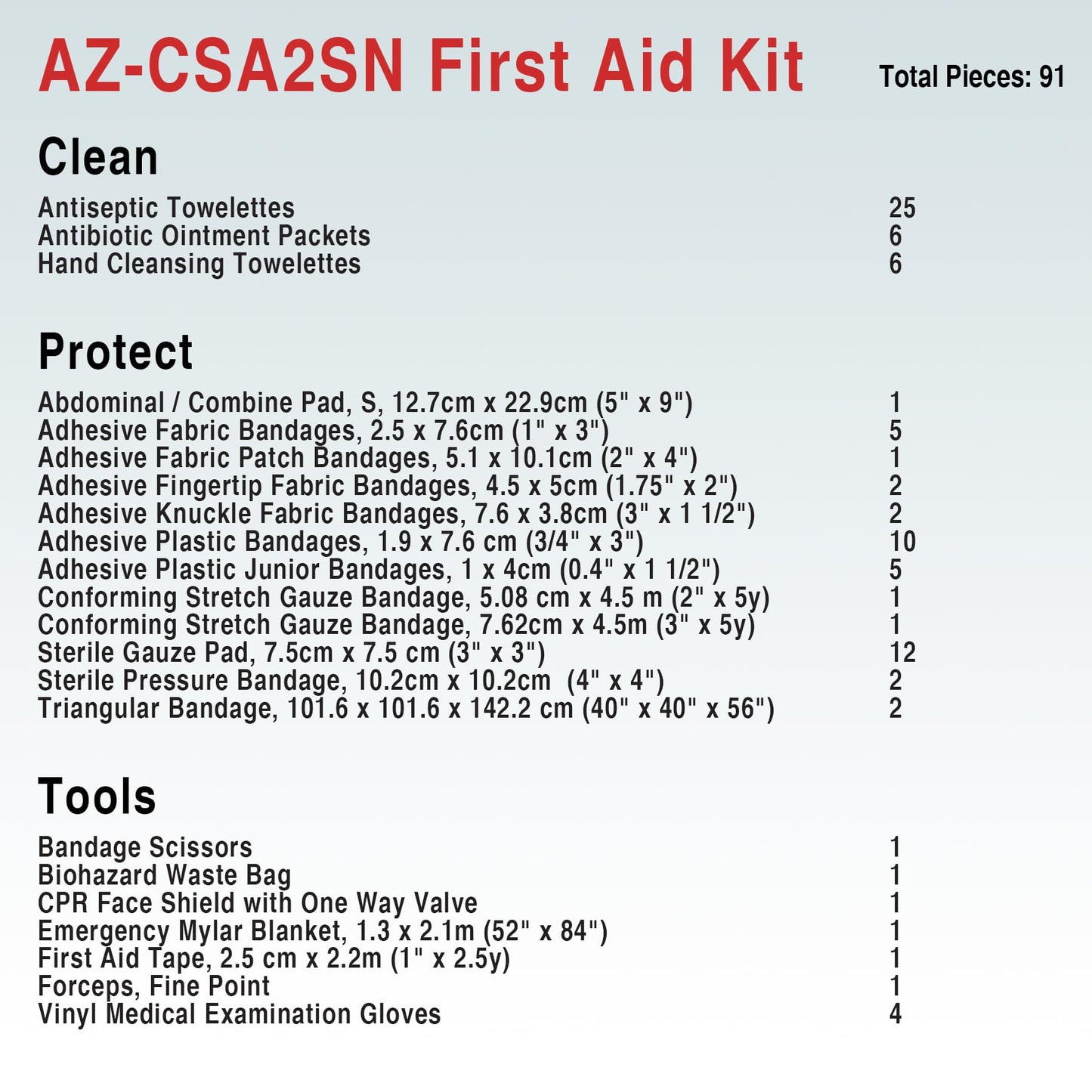 First Aid Central AZ-CSA2SN Type 2 25-Person Basic First Aid Kit, 91 Pieces 🍁 All In One Marketplace Canada
