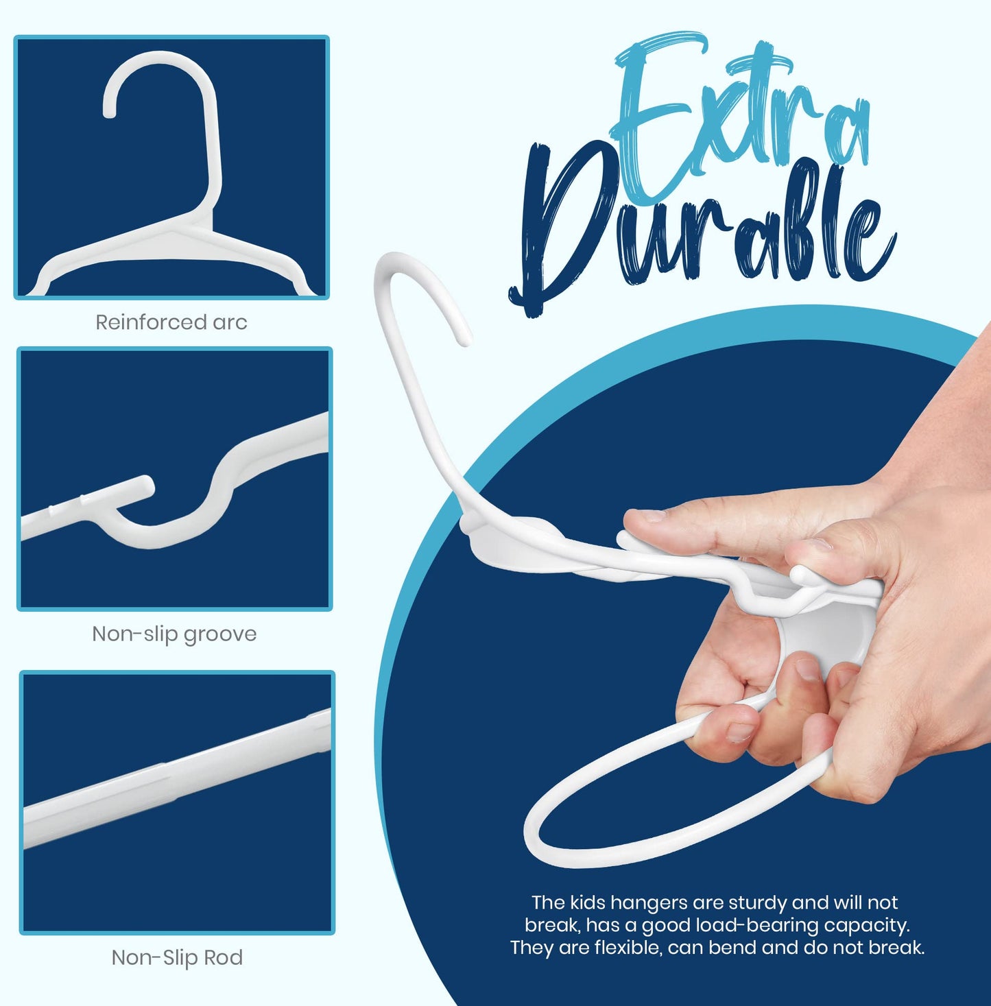 Utopia Home Kids Hangers - Plastic Baby Hangers for Closet - Childrens Hangers for Clothes & Infant Hangers for Closet - Ideal for Everyday Standard Use (White, Pack of 60) 🍁 All In One Marketplace Canada