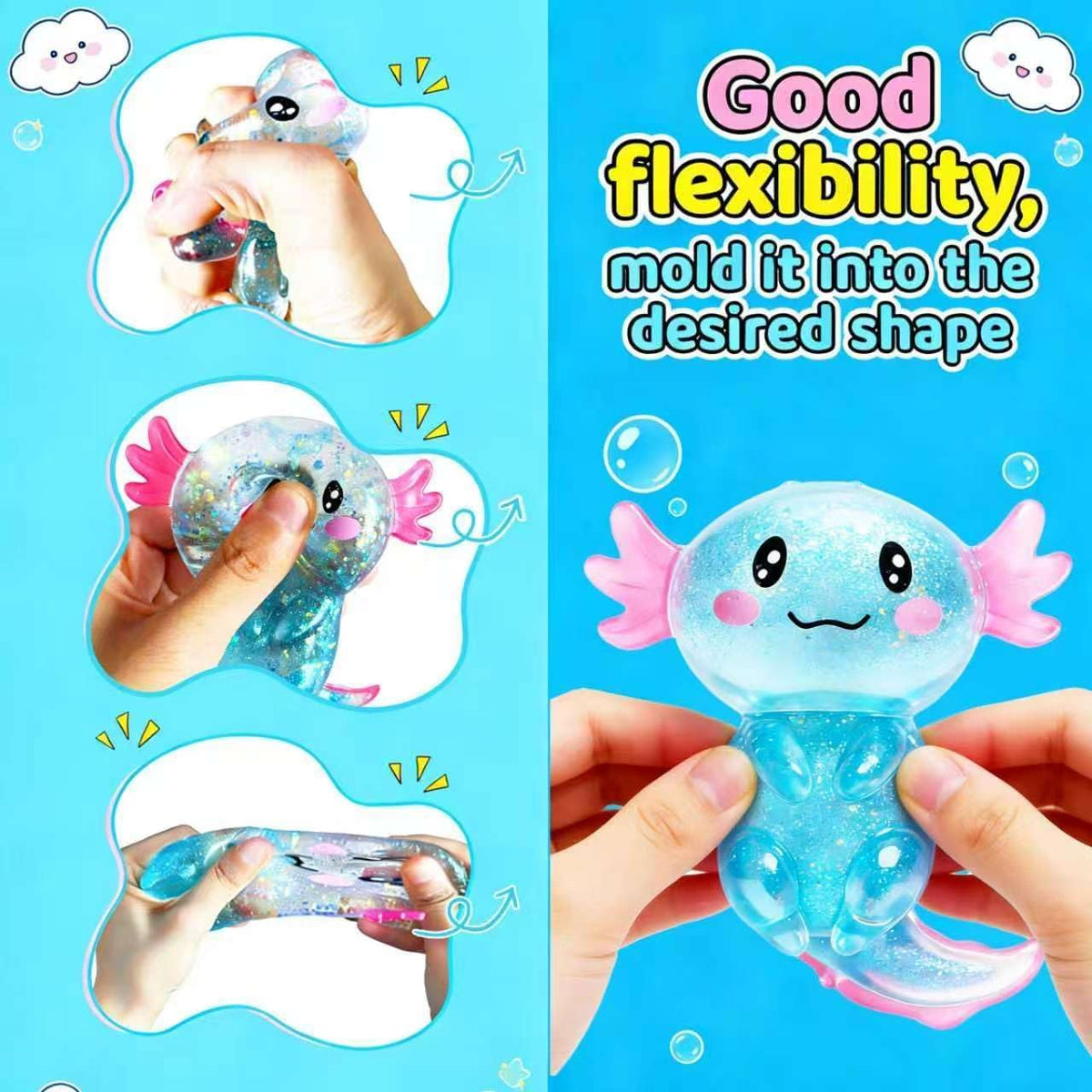2Pcs Axolotl Squishy, Axolotls Design Squeeze Stress Ball, Axolotls Balls Sensory Stress for Party Favors Birthday Gift 🍁 All In One Marketplace Canada