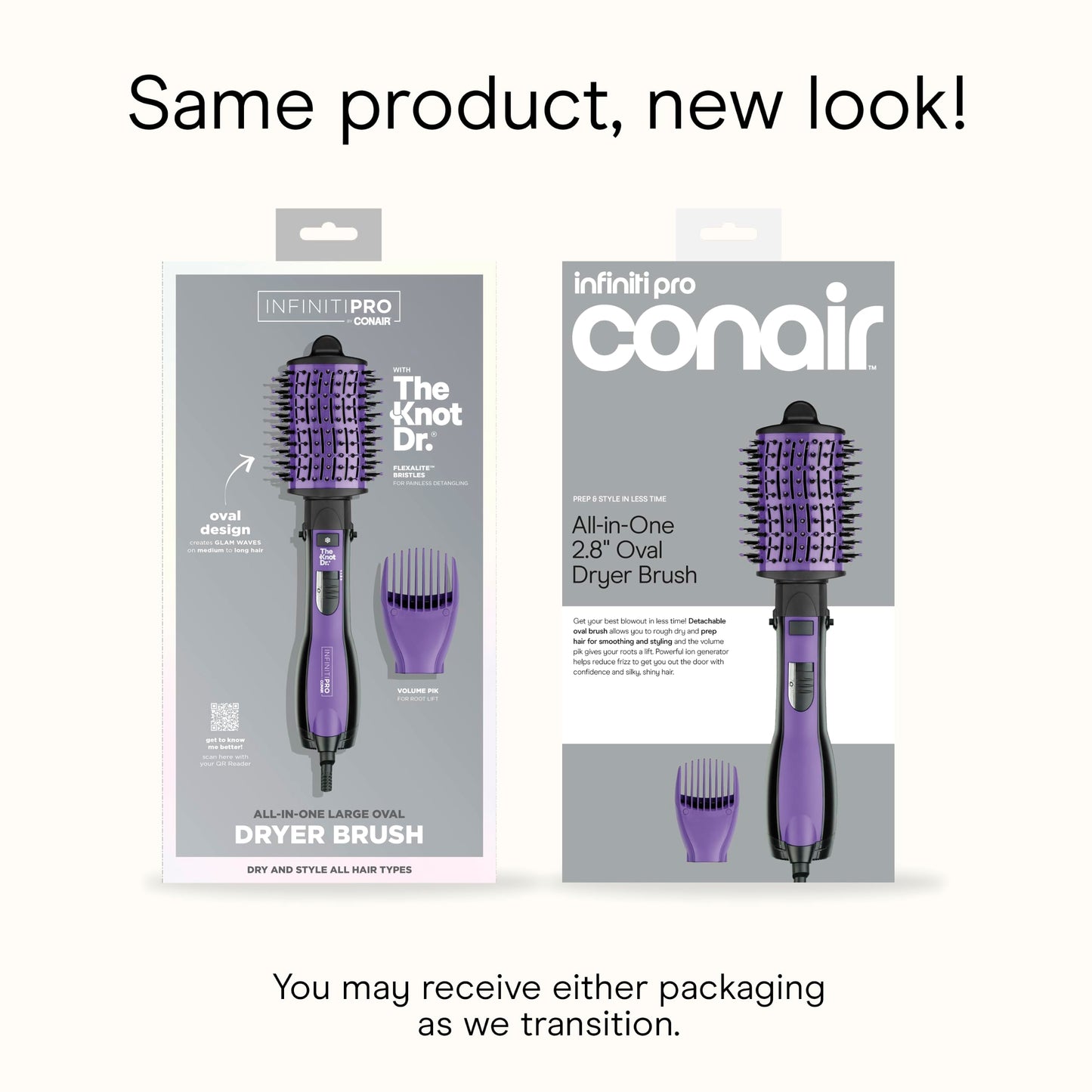 The Knot Dr. for Conair BC116C Detangling Hot Air Brush, Wet/ Dry Styler, Blow Dryer Brush in Pink, Blowout Brush 3 Heat Settings, 1000 Watts, Dry, Style and Volumize 🍁 All In One Marketplace Canada