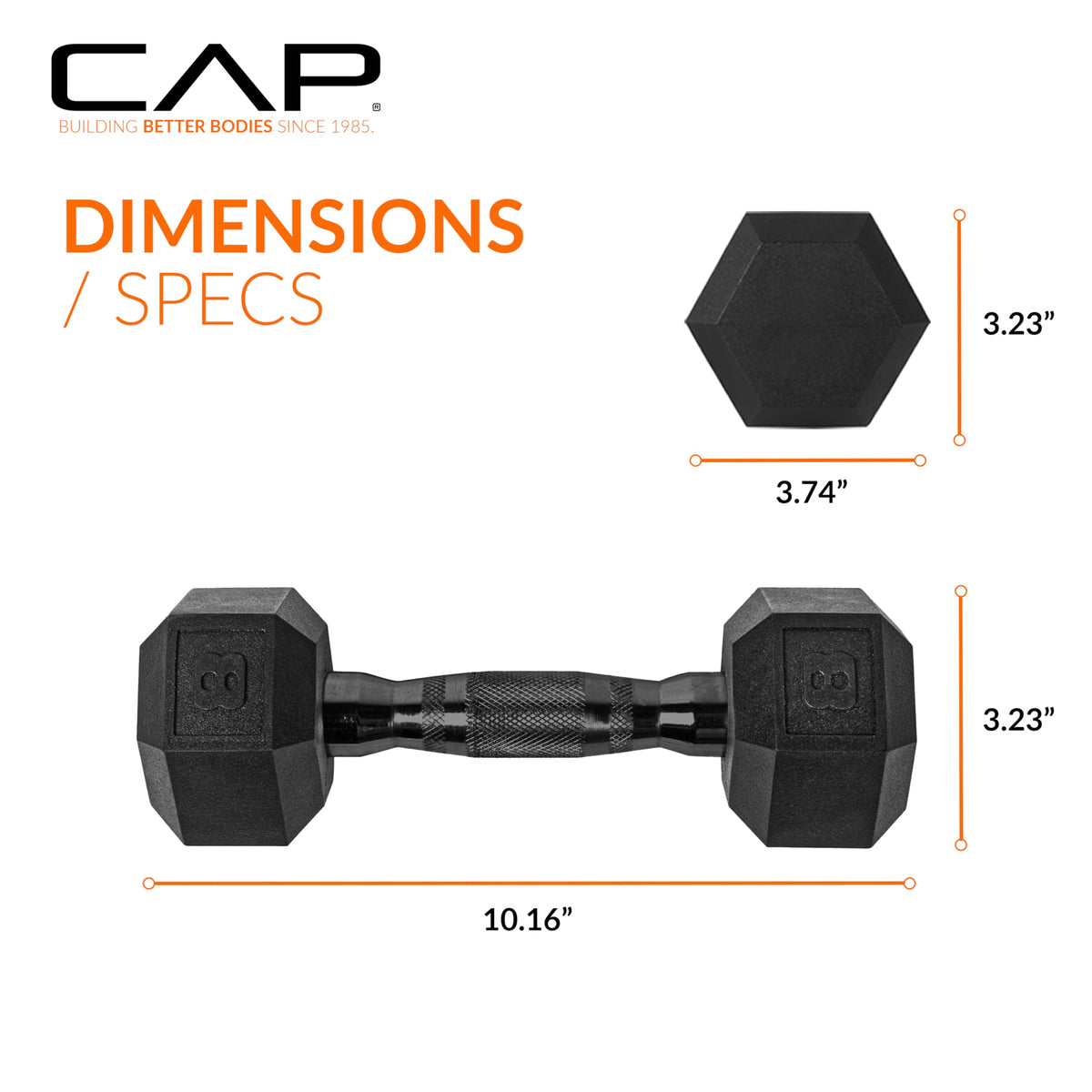 CAP Barbell 8 LB Coated Hex Dumbbell Pair with Black Handle 🍁 All In One Marketplace Canada
