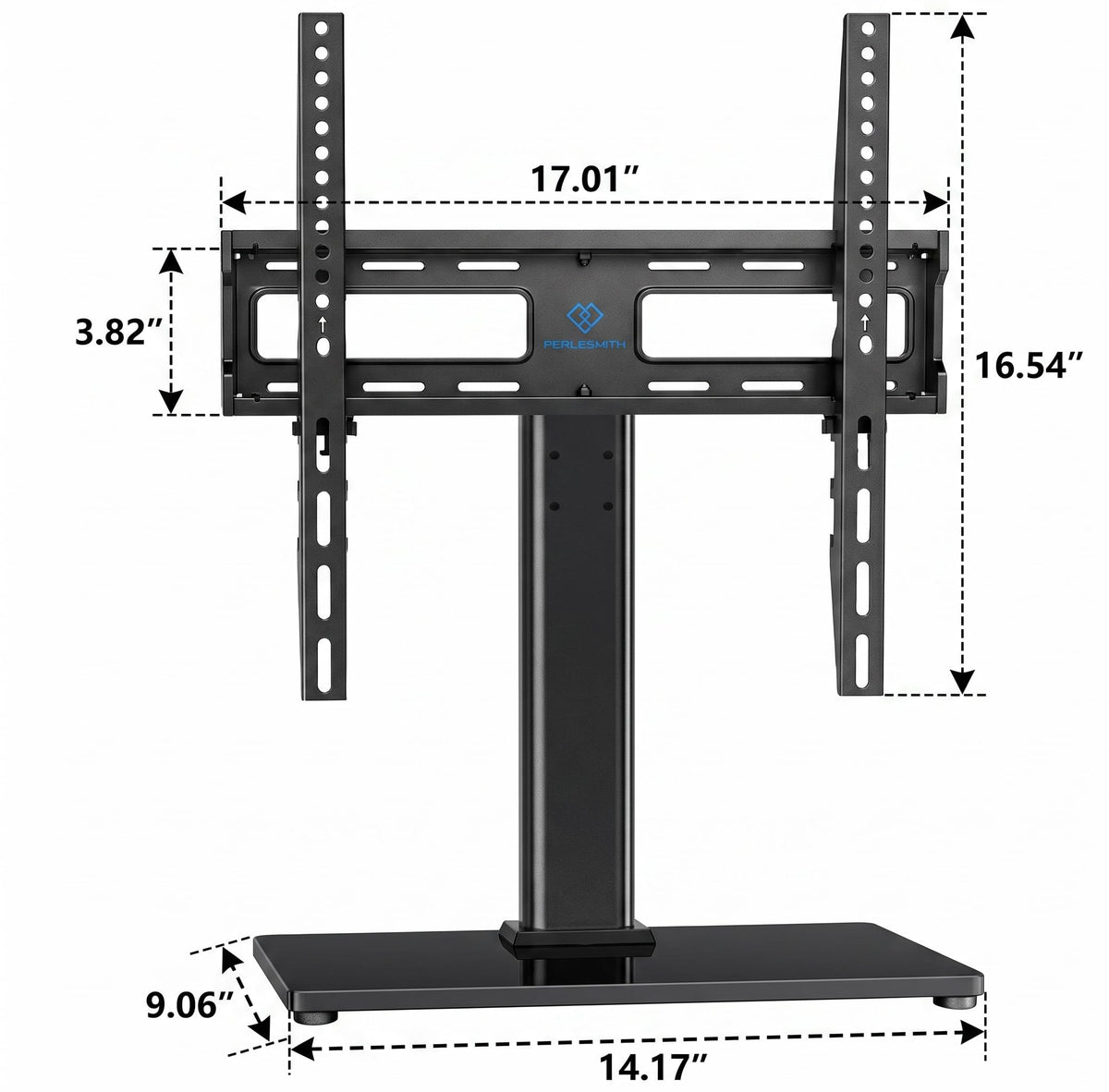 PERLESMITH Swivel Universal TV Stand/Base - Table Top TV Stand for 24-60 inch LCD LED TVs - Height Adjustable TV Mount Stand with Tempered Glass Base, VESA 400x400mm, Holds up to 99lbs PSTVS09 🍁 All In One Marketplace Canada