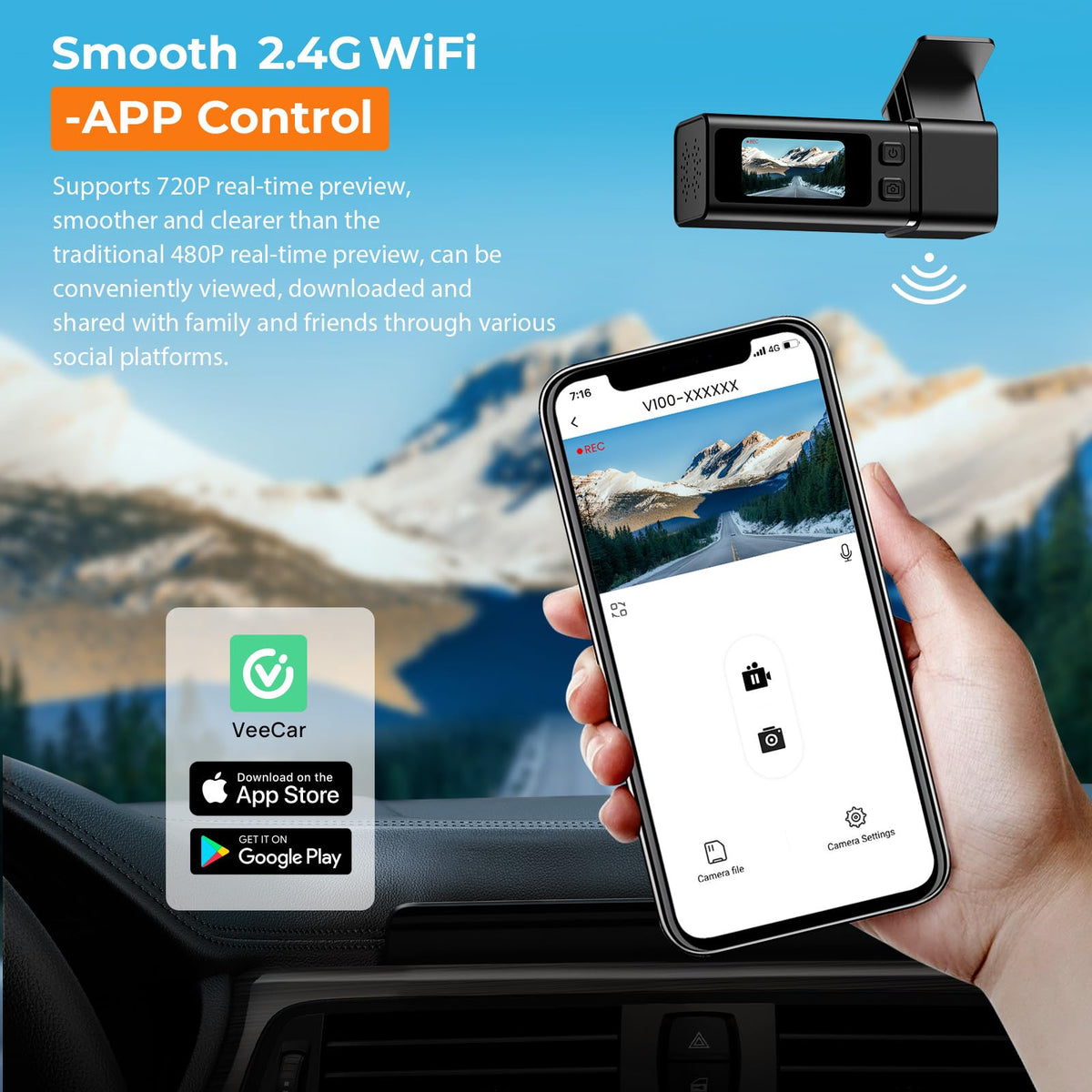 Dash Cam Front 1440P Dashcam with 32G SD Card, Dash Camera for Cars, Mini Dashcams with App,WiFi, Night Vision, G-Sensor, Loop Recording, 24H Parking Mode, Support 256GB Max 🍁 All In One Marketplace Canada