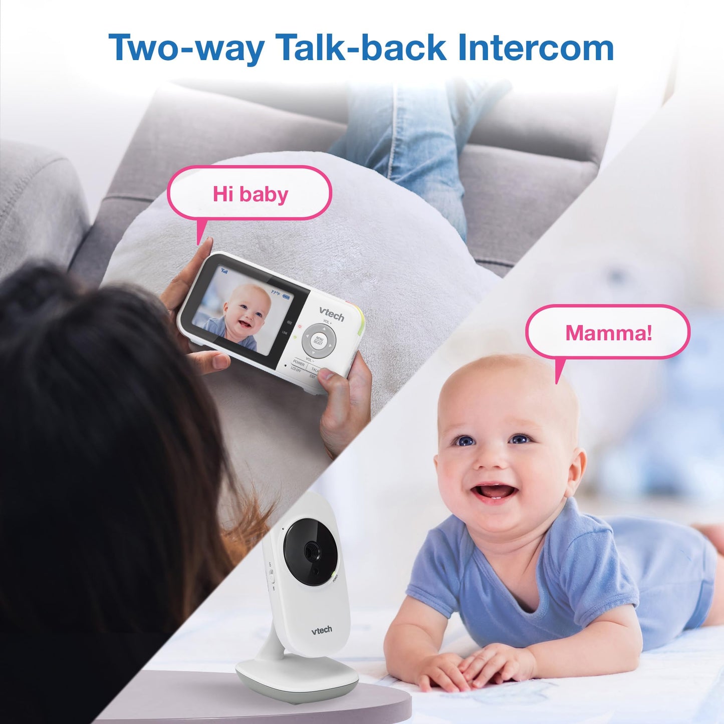 VTech VM819 Baby Monitor, 2.8” Screen, Night Vision, 2-Way Audio, Temperature Sensor and Lullabies, Secure Transmission No WiFi 🍁 All In One Marketplace Canada