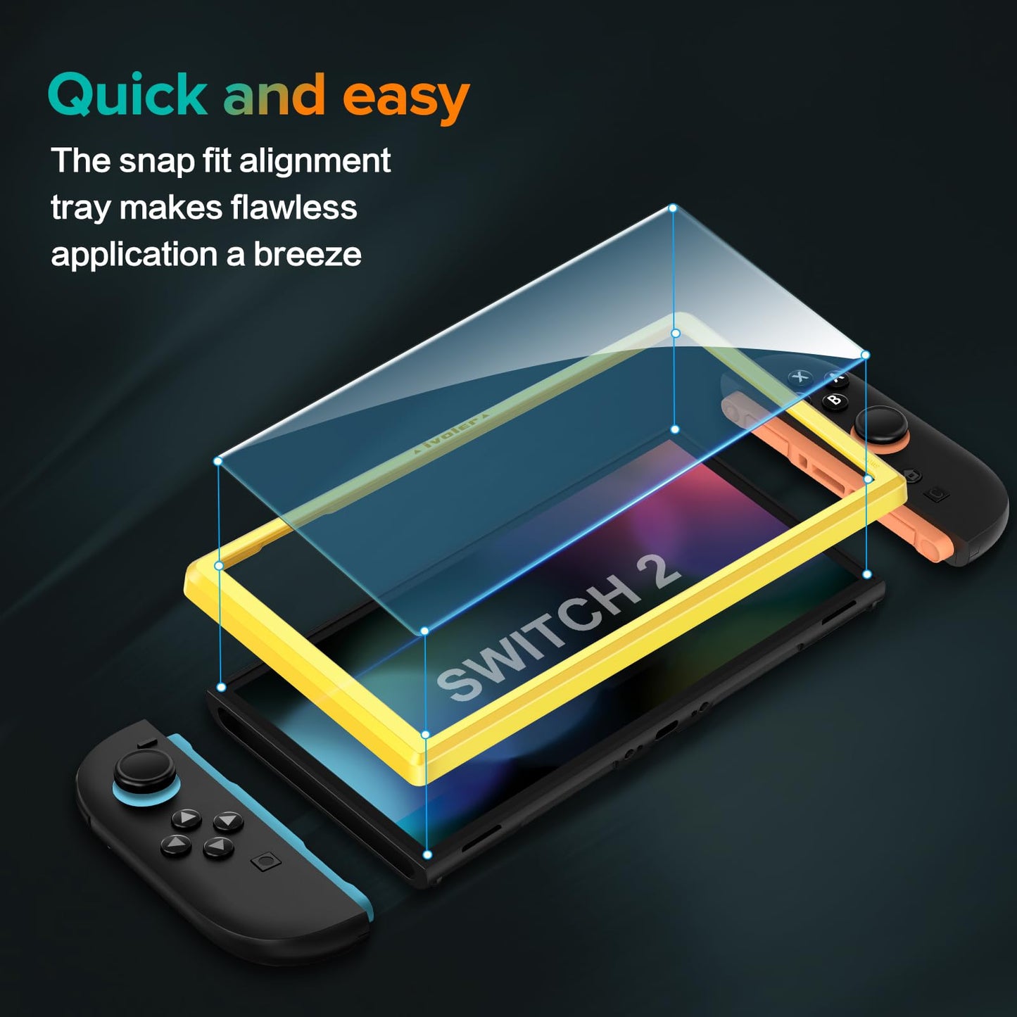 ivoler 4-Pack Screen Protector Tempered Glass for Nintendo Switch 2 Model 2025 with [Alignment Frame] Accessories Transparent HD Clear Anti-Scratch Screen Protector for Nintendo Switch 2, 7.9-Inch 🍁 All In One Marketplace Canada