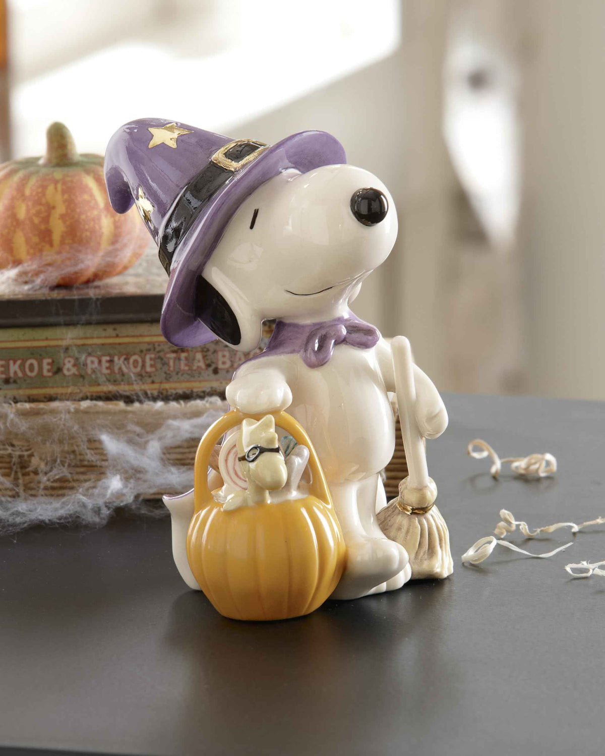 Lenox Peanuts Snoopy Bewitching Treats Halloween Figurine, 4.38-in