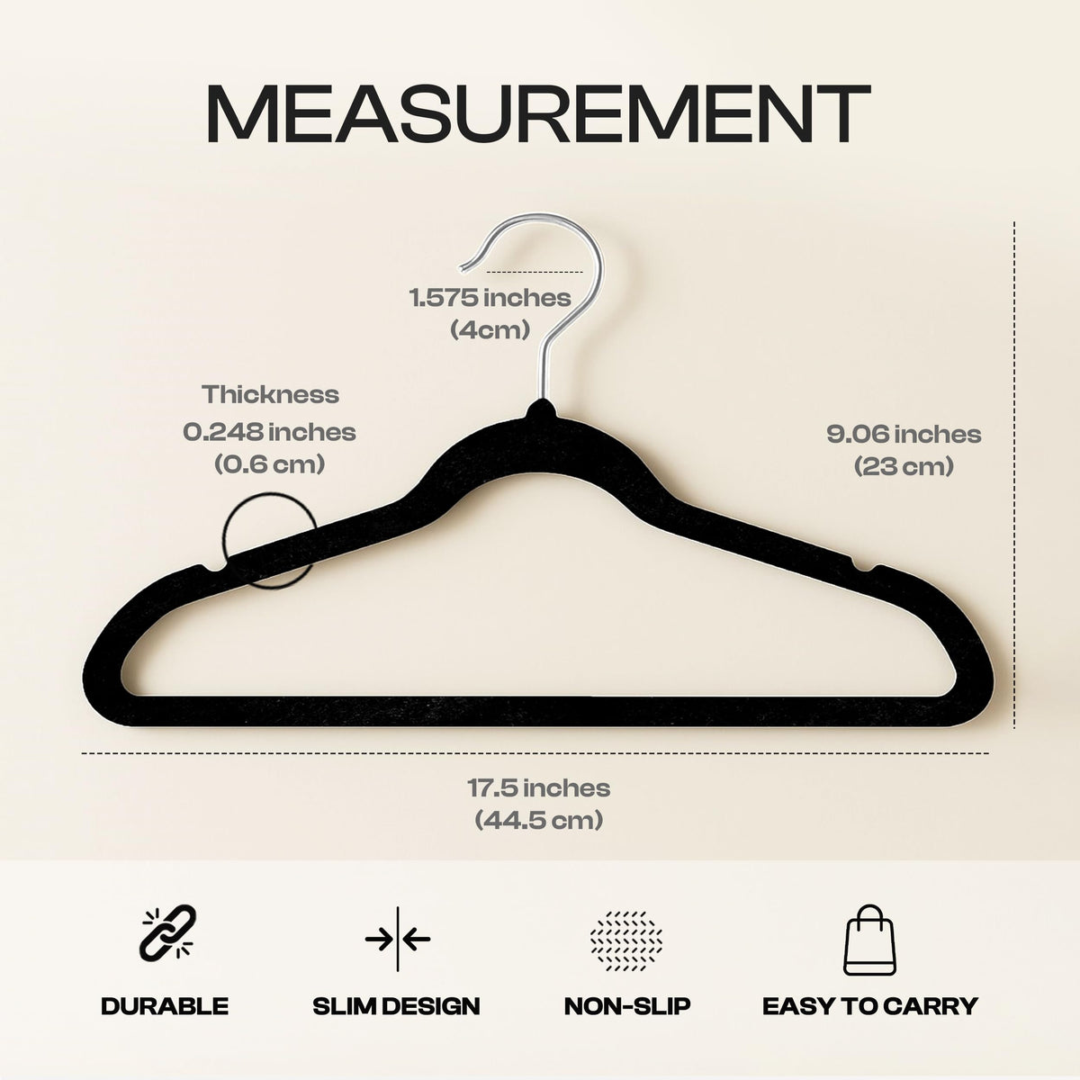 Utopia Home Velvet Hangers 30 Pack, Heavy Duty, Non-Slip, Space Saving Felt Clothes Hangers with 360° Hook & Notches (Black) 🍁 All In One Marketplace Canada