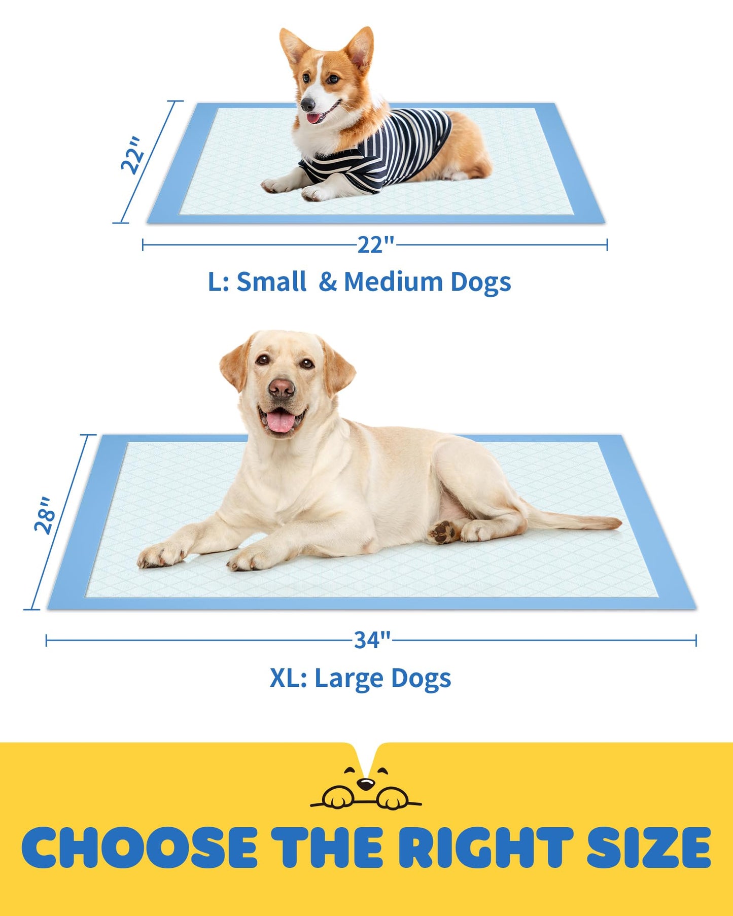100-Pack X-Large Puppy Pads - 34'' x 28'' Pee Pads for Dogs Potty Training with Leak-Proof Quick-Dry Design, 6-Layer Dog Pee Pads with Extra Large Size 🍁 All In One Marketplace Canada