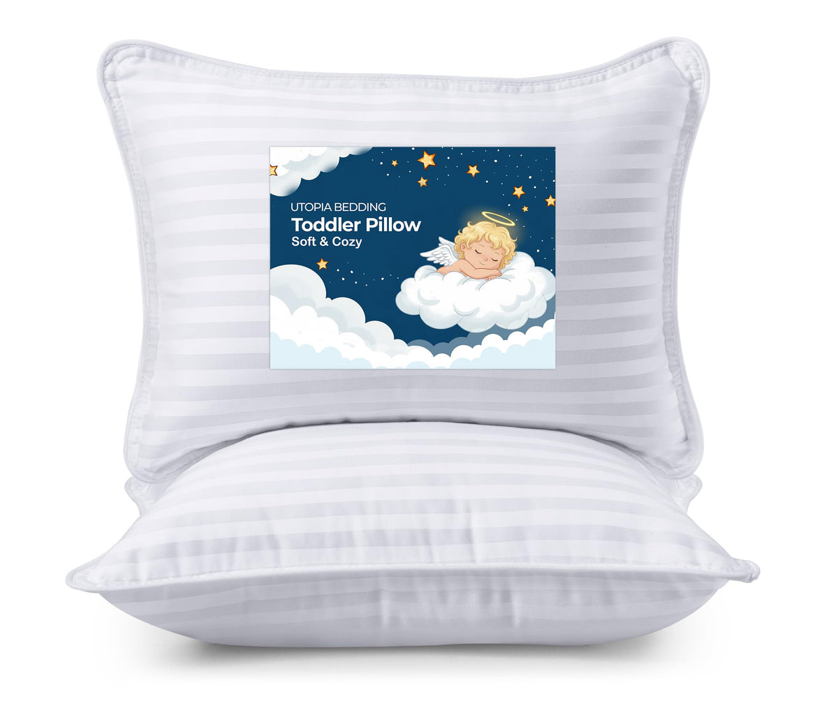 Utopia Bedding Toddler Pillow (White, 2 Pack), 13x18 Toddler Pillows for Sleeping, Soft and Breathable Cotton Blend Shell, Polyester Filling, Small Kids Pillow Perfect for Toddler Bed and Travel 🍁 All In One Marketplace Canada