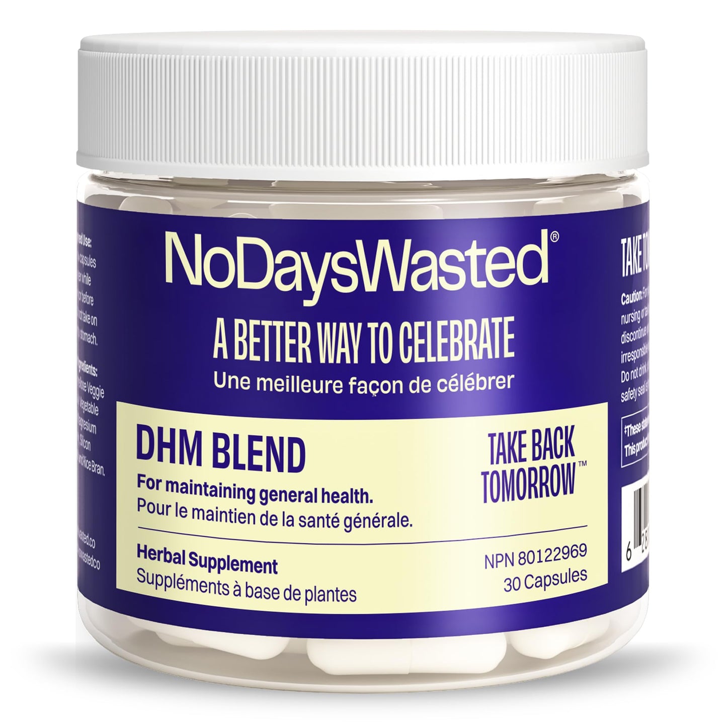 DHM Blend, No Days Wasted, 30 Capsules (15 Servings) - Jar - Dihydromyricetin (DHM Supplement), Milk Thistle, Prickly Pear, Hydration Blend-Take During Evening for Better Next Day After Celebrating 🍁 All In One Marketplace Canada