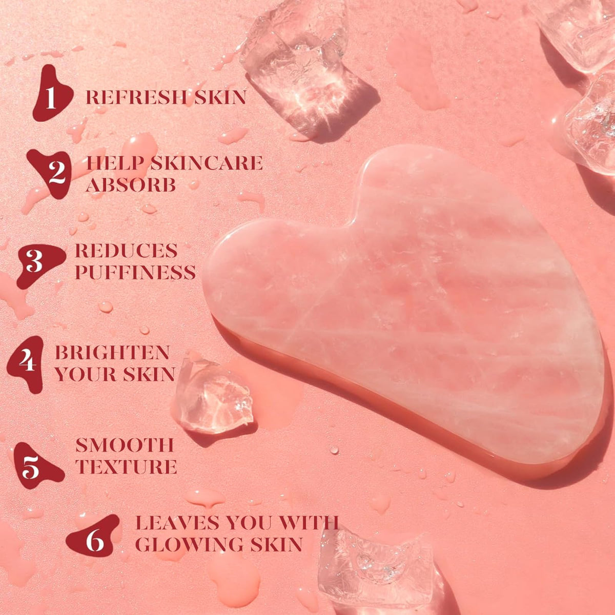 BAIMEI IcyMe Rose Quartz Roller & Gua Sha Set, Cooling Face Roller for Depuffing & Lymphatic Massage, Sculpting Tool for Face, Eyes & Neck, Smooth Skincare Gift for Women and Men 🍁 All In One Marketplace Canada