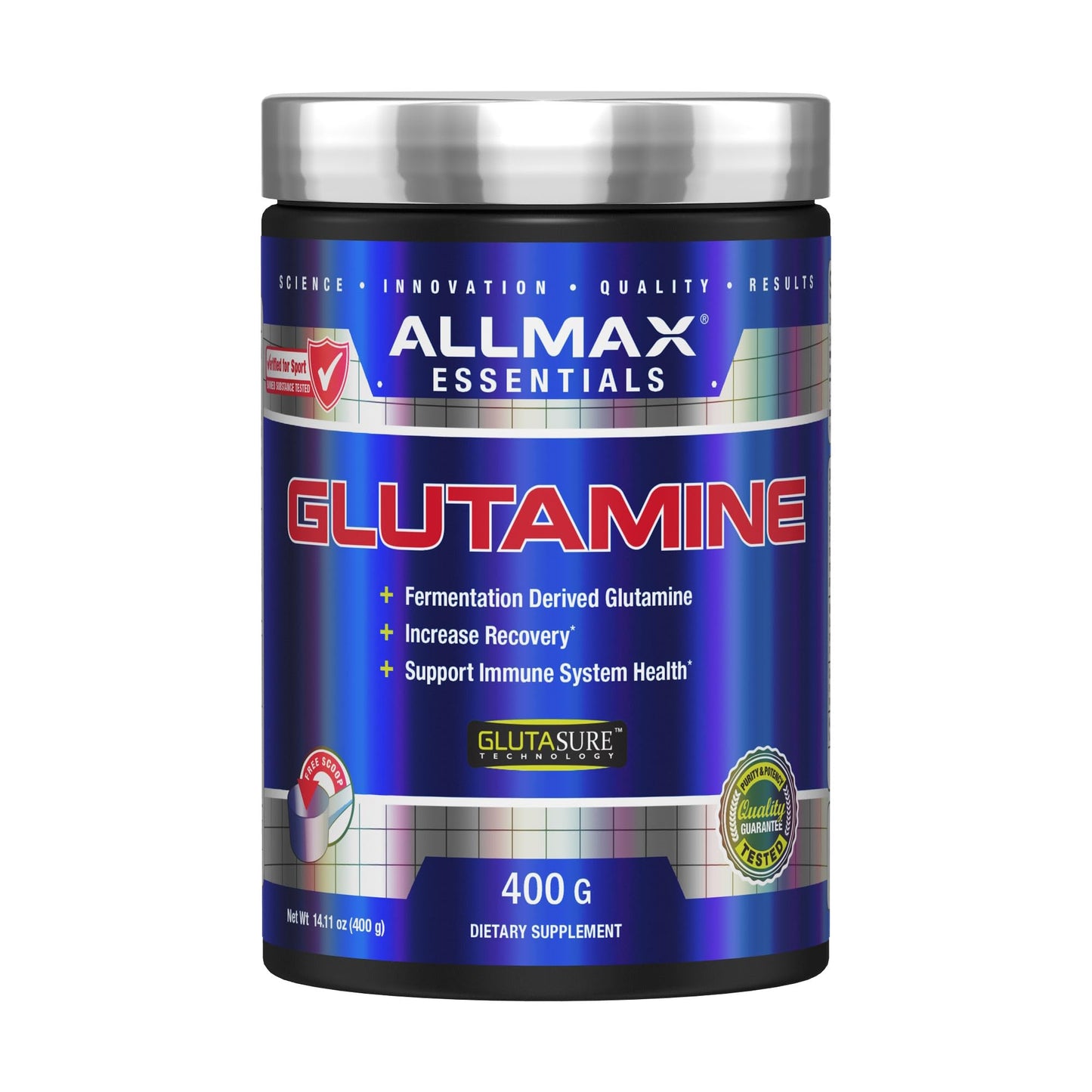 ALLMAX L-Glutamine Powder, Fermented, Unflavored, 400 g 🍁 All In One Marketplace Canada
