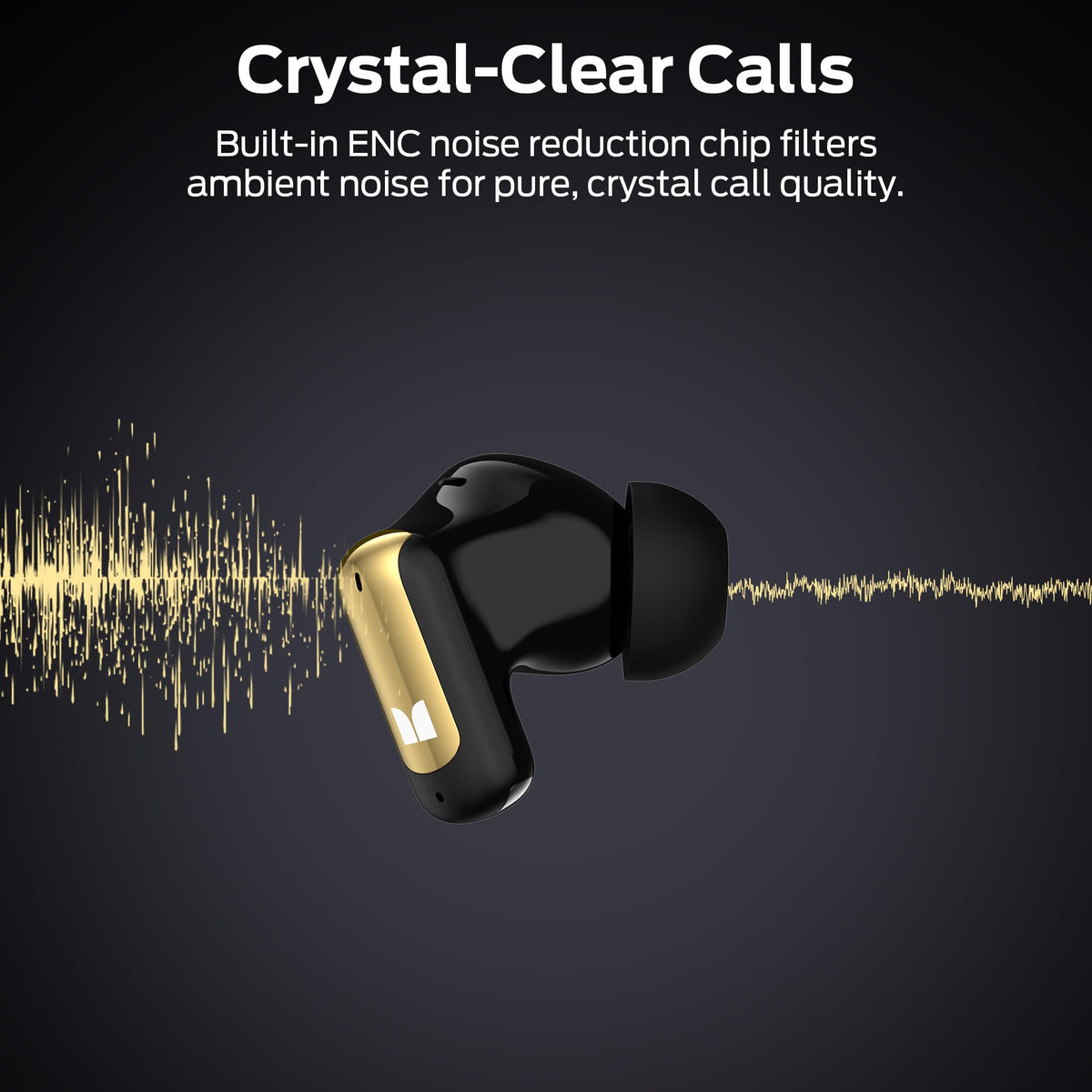 Monster N-Lite 217 Wireless Earbuds, Immersive Stereo Sound, Bluetooth 6.0 in-Ear Headphones, Built-in Smart Noise Cancelling Mic for Clear Calls, Comfortable Fit, 32H Playtime, IPX6 Waterproof, Black 🍁 All In One Marketplace Canada