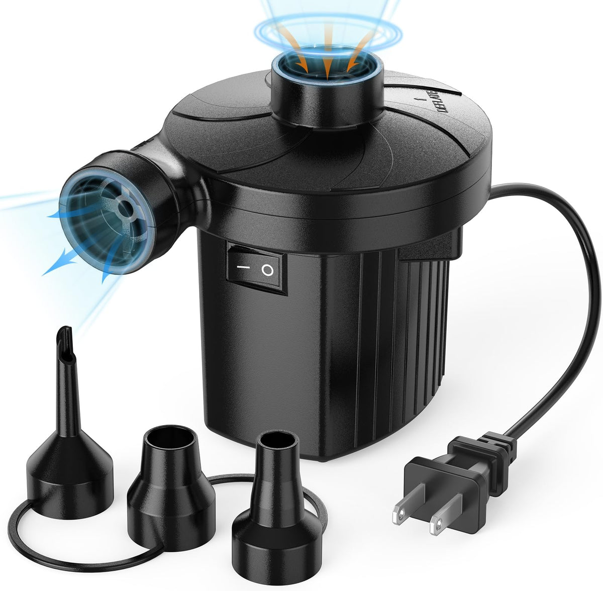 Electric Air Pump for Inflatables,Portable Quick-Fill Air Pump with 3 Nozzles,110-120V, Inflator & Deflator Pumps for Outdoor Camping, Air Mattress Beds,Boats,Inflatable Cushion,Couch,Pool Floats 🍁 All In One Marketplace Canada