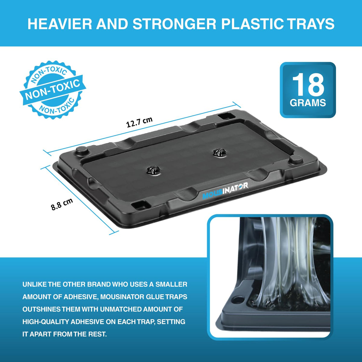 MOUSINATOR Mouse Glue Traps, 12-Pack, Heavier Plastic Glue Trap with Extra-Strong Adhesive for Small Mice, Sticky Mouse Trap for Indoor, Easy & Ready-to-Use 🍁 All In One Marketplace Canada