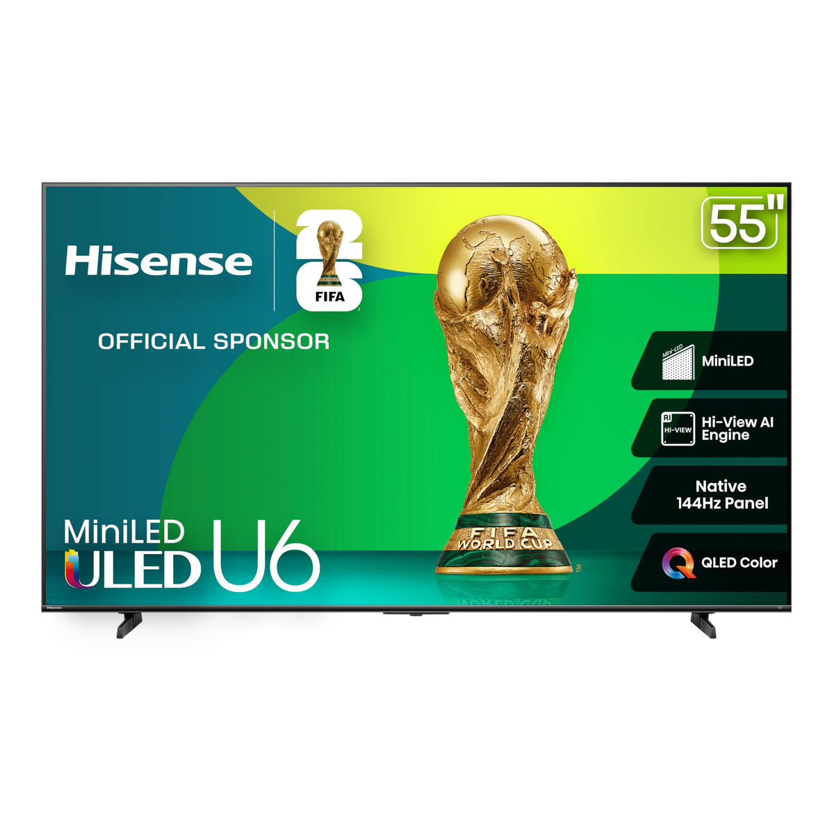 Hisense 55U68QF - 55" 4K UHD Best Value Mini-LED Smart Gaming Fire TV, QLED, Native 144Hz, Motion Rate 480, Dolby Vision IQ, Dolby Atmos, Game Mode Pro, Alexa Built in (2025 Model) 🍁 All In One Marketplace Canada