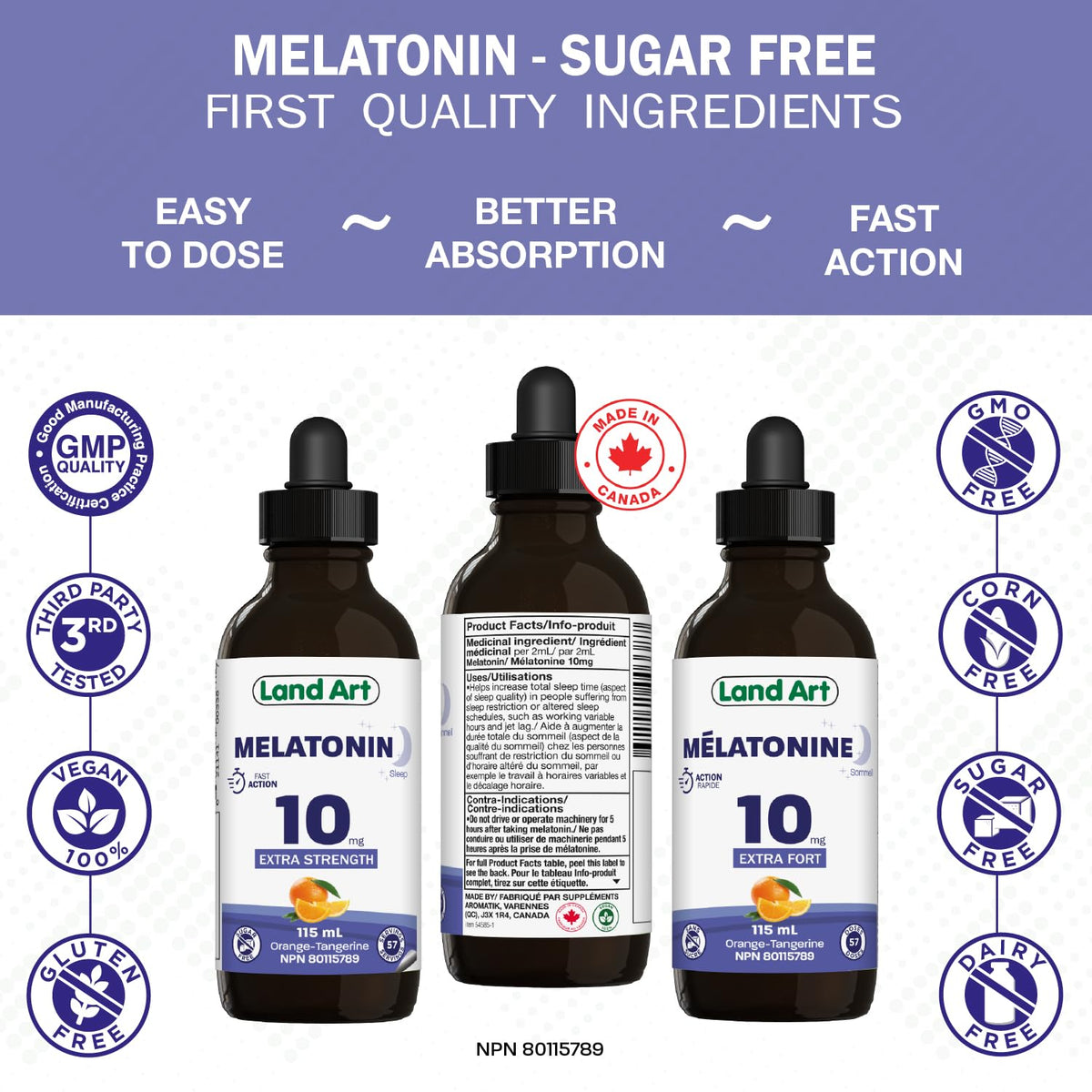 Melatonin, 10 mg, Sugar Free, Sleep Aid, Orange, 115 ml 🍁 All In One Marketplace Canada