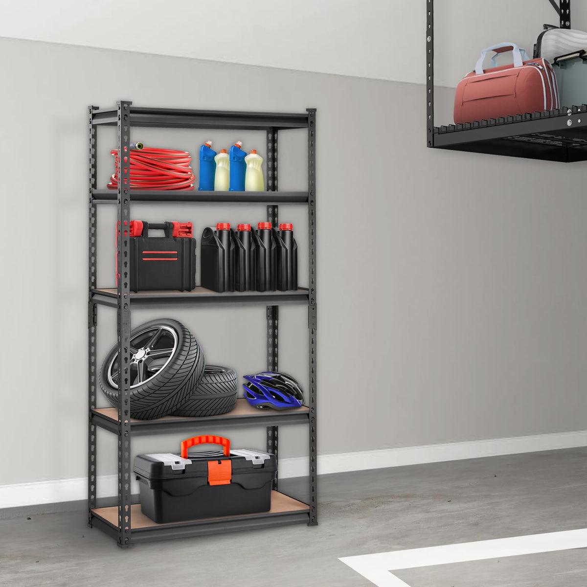 VEVOR Storage Shelving Unit, 5-Tier Adjustable, 2000 lbs Capacity, Heavy Duty Garage Shelves Metal Organizer Utility Rack, Black, 30" L x 12" W x 60" H for Kitchen Pantry Basement Bathroom Laundry 🍁 All In One Marketplace Canada