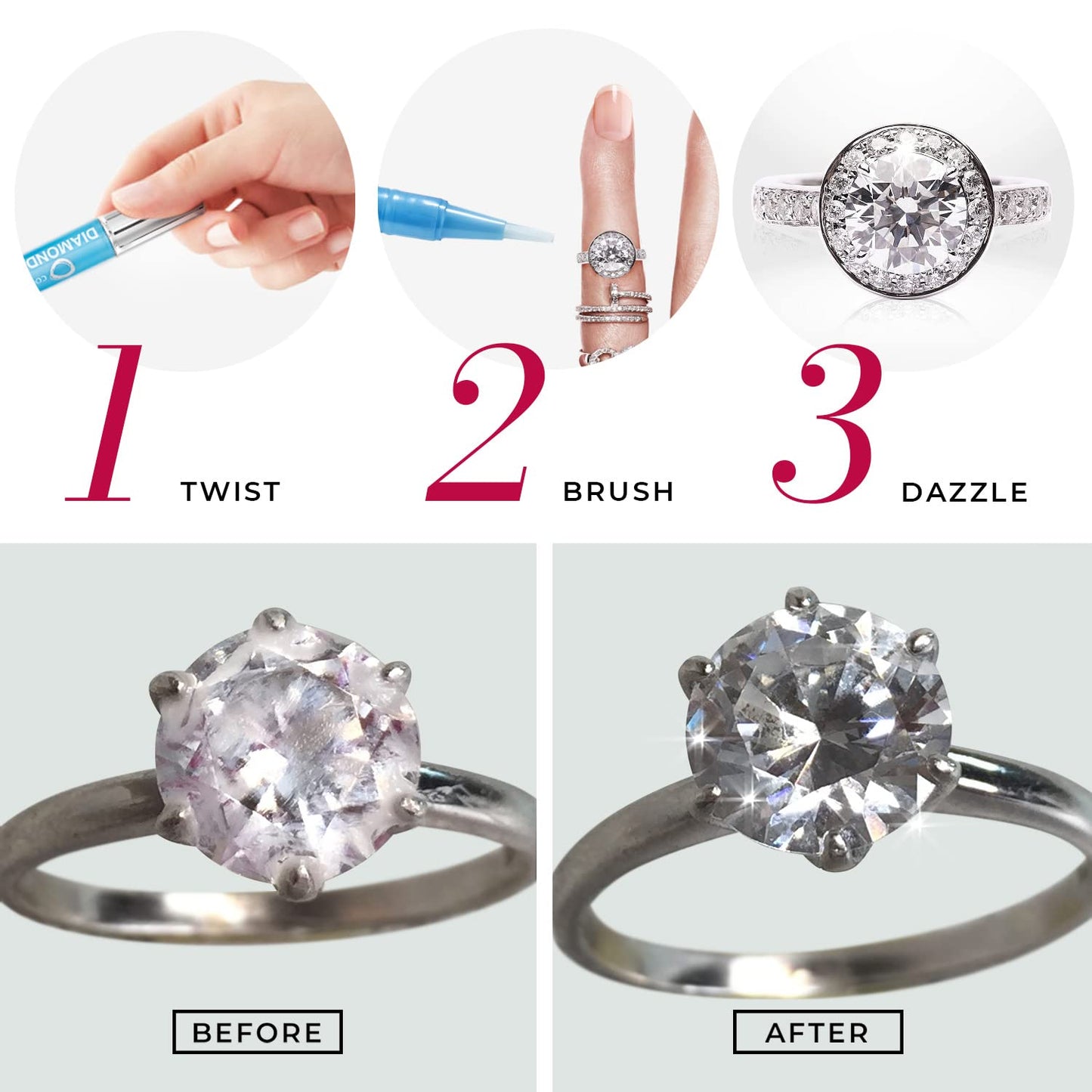 Connoisseurs 1050 Diamond Dazzle Stik – Portable Ring Cleaner Pen for Wedding Bands, Engagement Rings, Gemstones & Fine Jewelry – Safe & Easy At-Home Jewelry Cleaner (Single Pen) 🍁 All In One Marketplace Canada