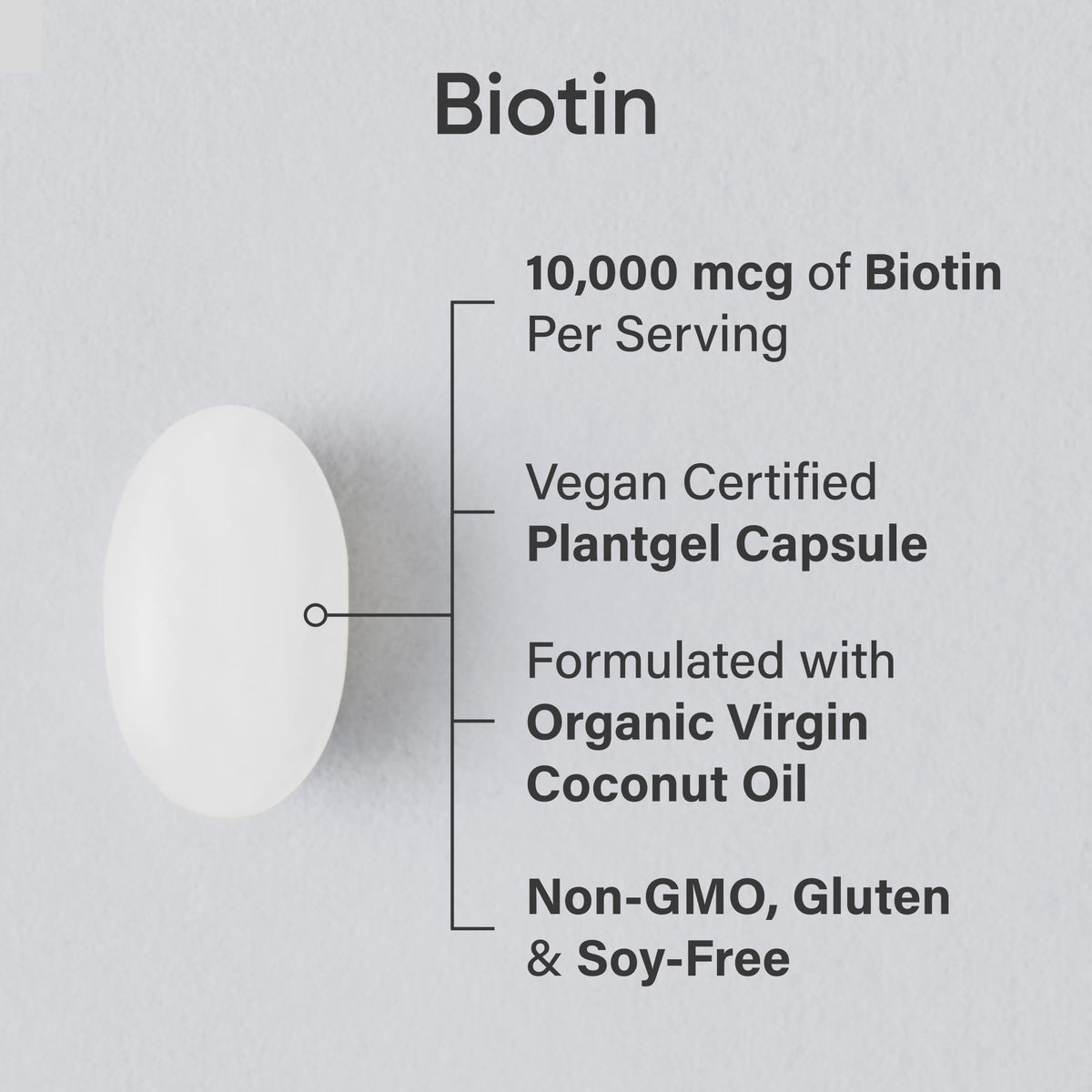 Sports Research® Max Strength Vegan Biotin 10,000mcg with Organic Coconut Oil - Helps to Maintain Healthy Hair, Nails and Skin - Great for Women & Men - 120 Veggie Softgels 🍁 All In One Marketplace Canada