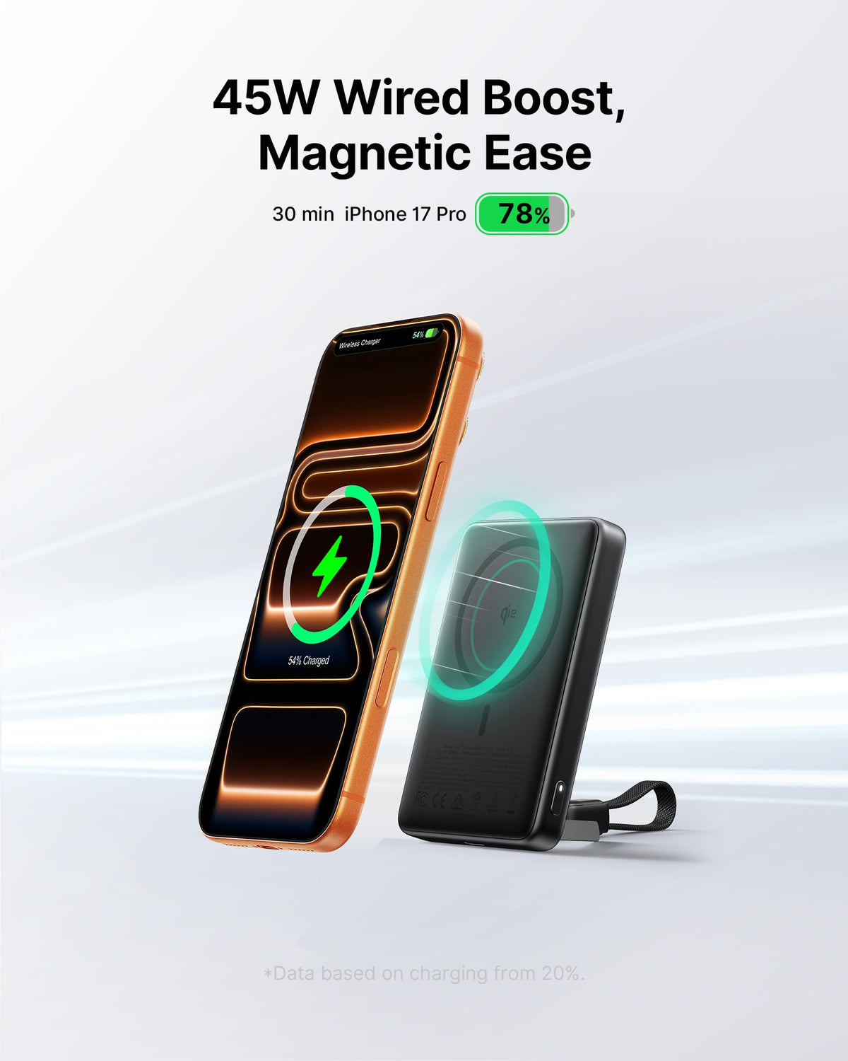 INIU for MagSafe Slimmest Power Bank, Original Qi2 Certified Wireless Fast Charging, 10000mAh 45W Portable Charger with USB C Cable & Stand, Flight Safe Magnetic Battery Pack for iPhone 17-12 Series 🍁 All In One Marketplace Canada