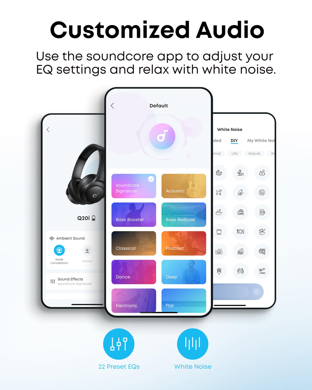 soundcore by Anker Q20i Hybrid Active Noise Cancelling Headphones, Wireless Over-Ear Bluetooth, 40H Long ANC Playtime, Hi-Res Audio, Big Bass, Customize via an App, Transparency Mode, Ideal for Travel 🍁 All In One Marketplace Canada