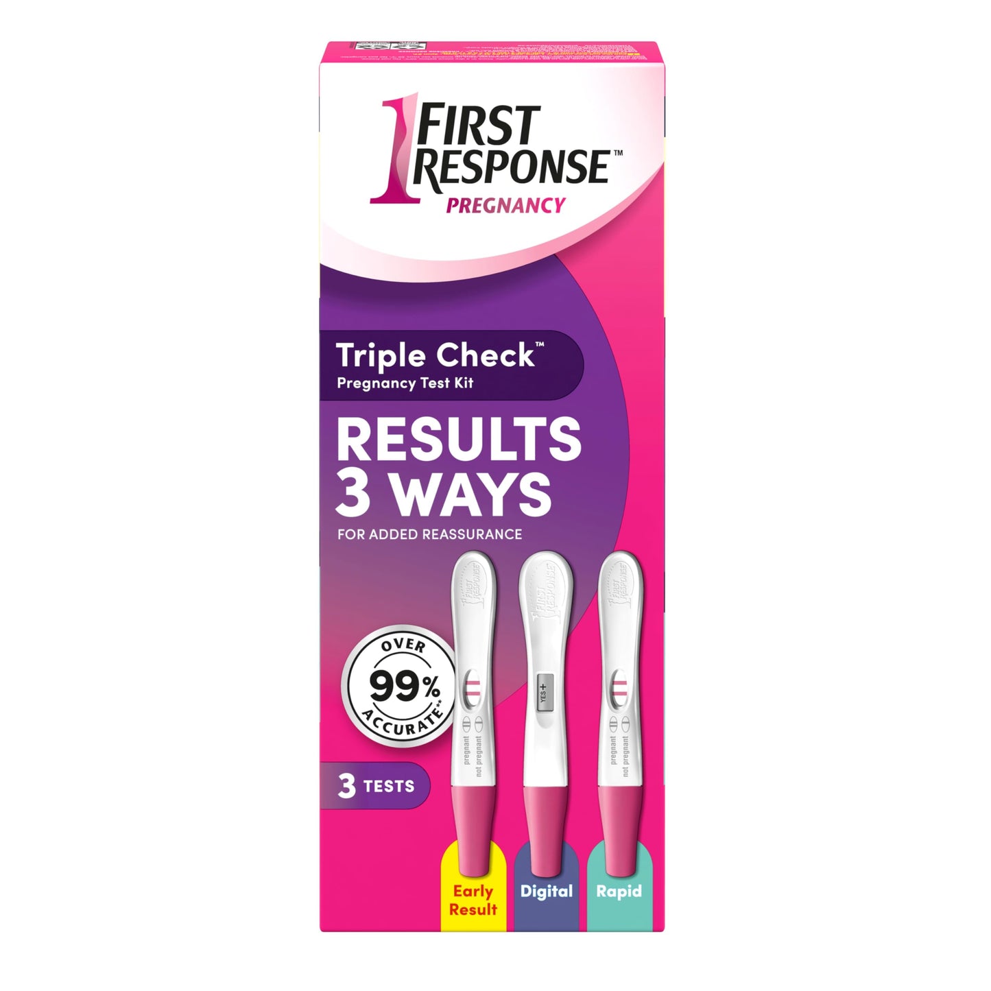 First Response Triple Check - Pregnancy Test Kit - Test 3 Ways- Over 99% Accurate - Analog (2 Count) - Digital (1 Count) - 3 Tests 🍁 All In One Marketplace Canada