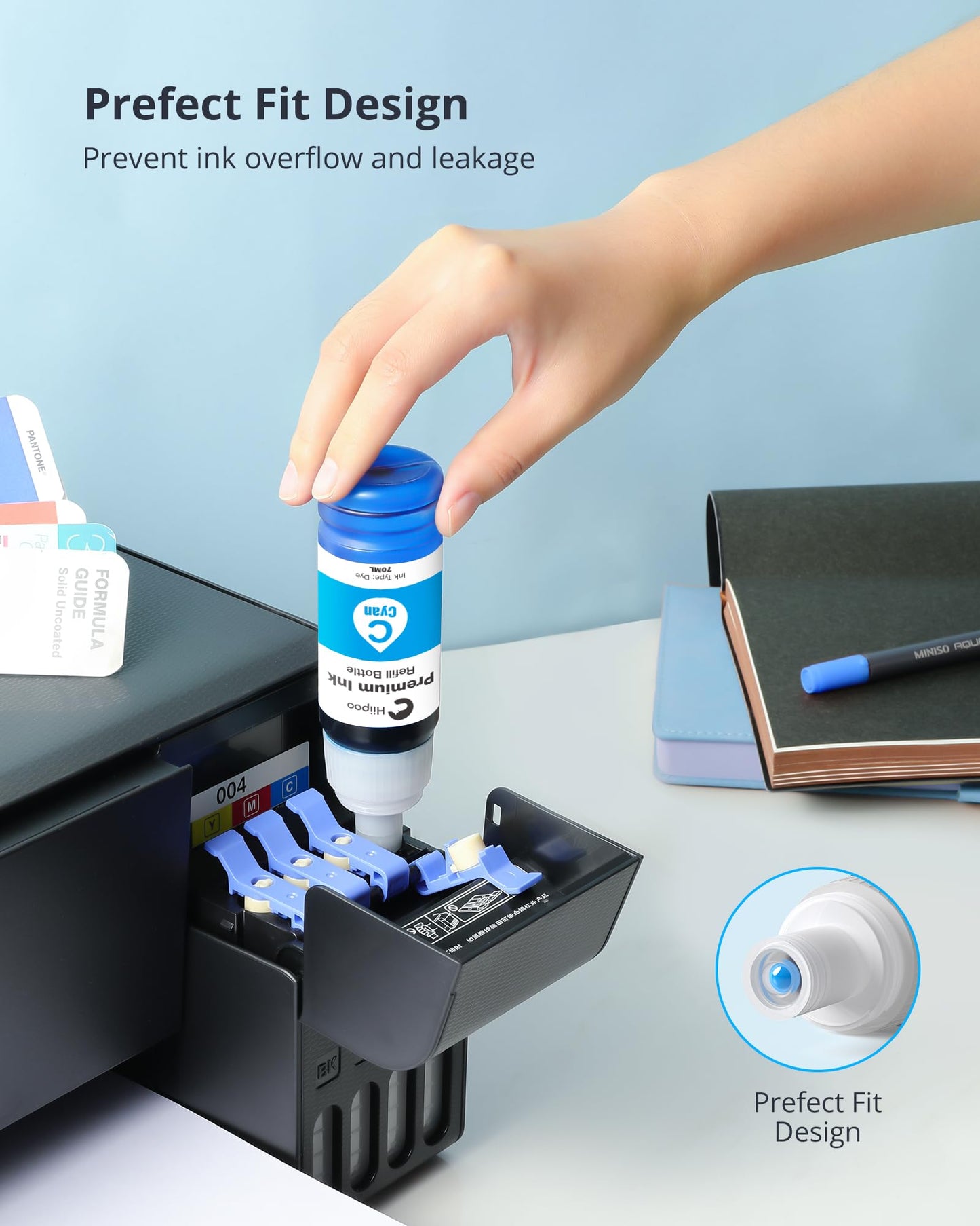 Hiipoo Refill Ink Bottle Replacement for T502 502 Ink for Epson ET-2750 ET2720 ET-2803 ET-2800 ET-2980 ET-3750 ET-4750 ET-3760 ET-4760 ET-2850 ET-4800 ET-3700 ET-15000 Printer 🍁 All In One Marketplace Canada