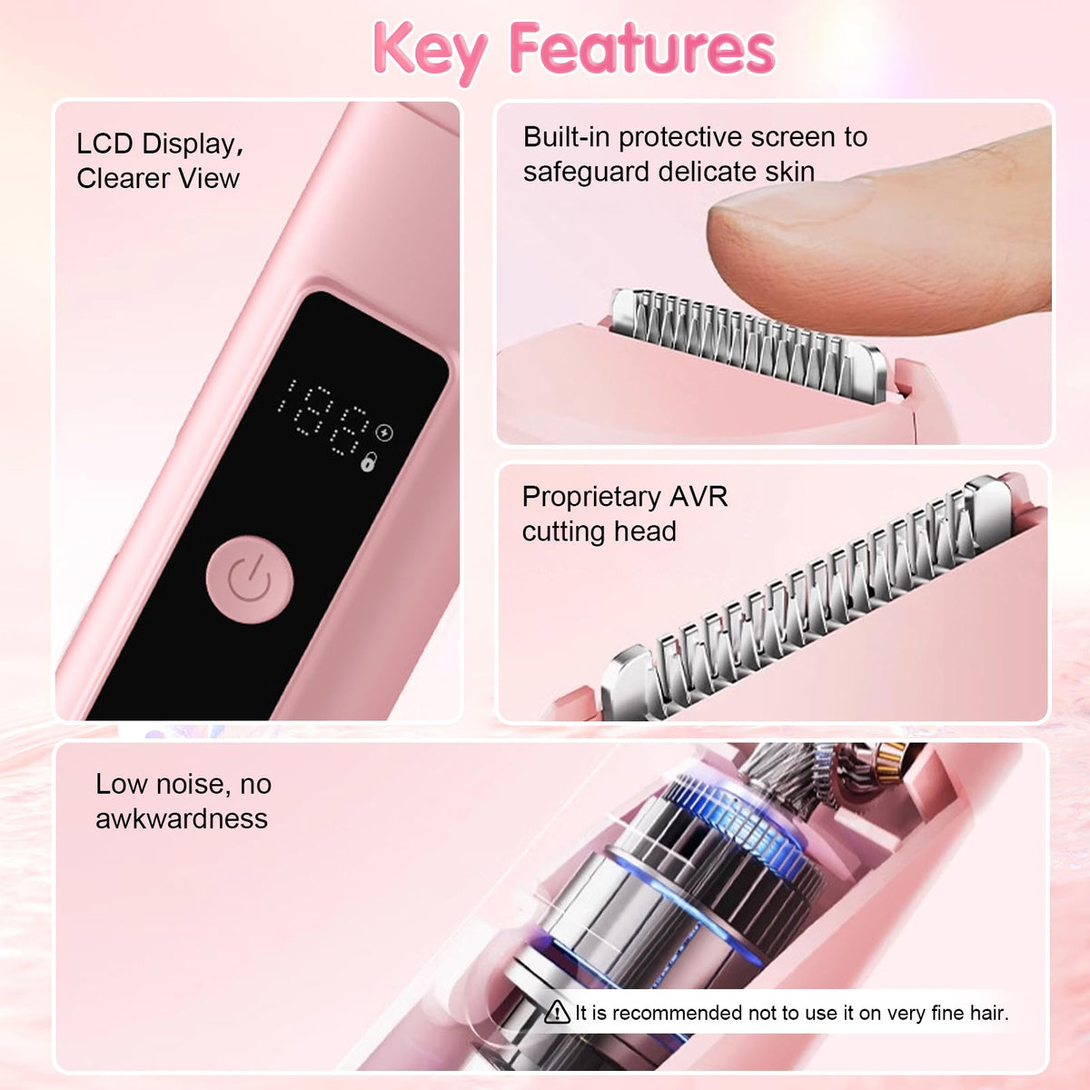 Bikini Trimmer Women, 2 in 1 Electric Razor, Painless Shaver for Women, IPX7 Waterproof USB Rechargeable Wet & Dry Hair Trimmer, Portable Travel Groomer for Bikini Line, Legs and Underarms, Pink 🍁 All In One Marketplace Canada