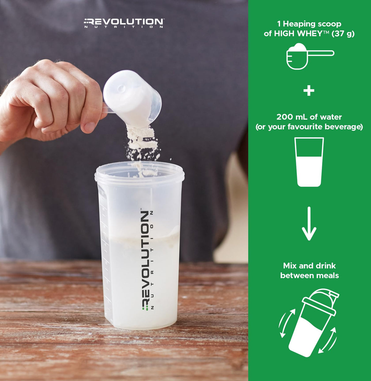Revolution Nutrition, High Whey, Protein Powder 6LB, Whey Protein, Gluten Free, 25g of Protein Per Scoop, 2.7kg, 73 Servings (Chocolate Cake, 6 Pound) 🍁 All In One Marketplace Canada