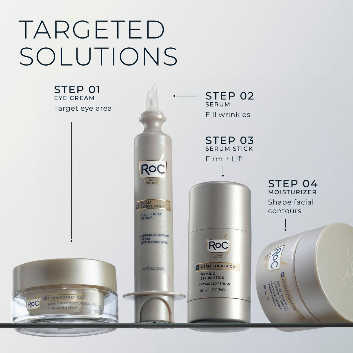 RoC Derm Correxion® Neck Cream with Hyaluronic Acid and Advanced Retinol to visibly Tighten & Lift Horizontal Neck Lines, Facial Moisturiser to Contour Face, Neck and Jawline, 50ML 🍁 All In One Marketplace Canada