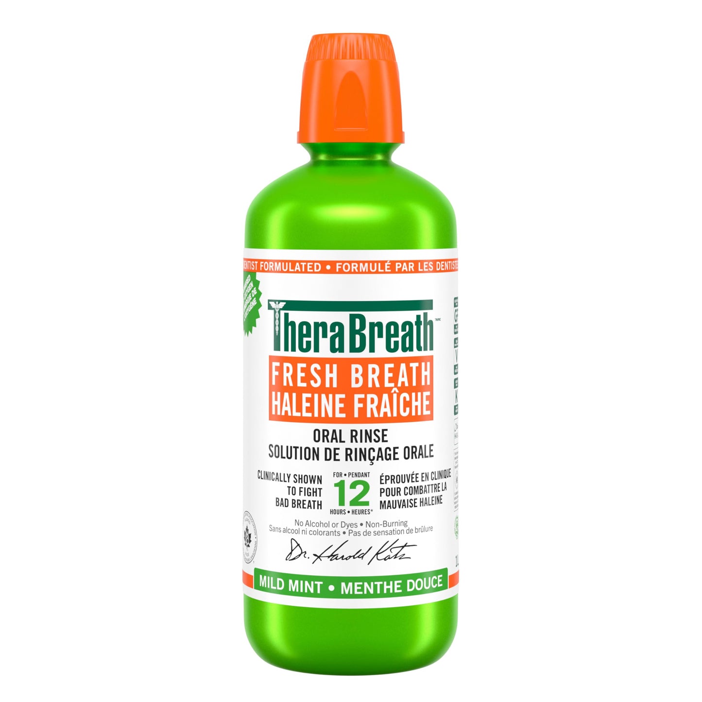TheraBreath Fresh Breath Oral Rinse, Value Size, Clinically Shown to Fight Bad Breath for 12 Hours, Alcohol & Dye Free Mouthwash, Certified Vegan, Halal, Kosher, Gluten-Free - Mild Mint, 1L 🍁 All In One Marketplace Canada