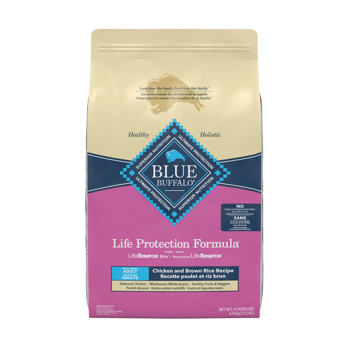 Blue Buffalo Life Protection Formula Chicken & Brown Rice Small Breed Adult Dry Dog Food, Supports Immunity with Antioxidant-Rich LifeSource Bits, Promotes Healthy Muscles, 6.8kg/15 lbs 🍁 All In One Marketplace Canada