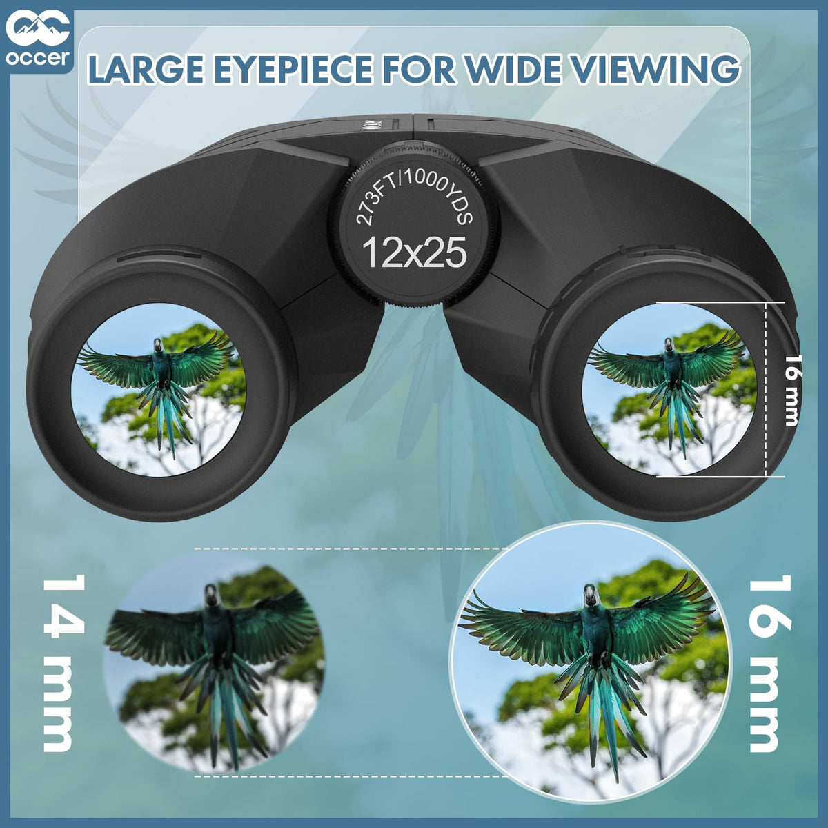 Occer 12x25 Compact Binoculars for Adults Kids, Small Binoculars with Large Clear Low Light Vision,High Power Lightweight Binocular Easy Focus for Hunting, Bird Watching, Travel, Hiking,Gift for Men 🍁 All In One Marketplace Canada
