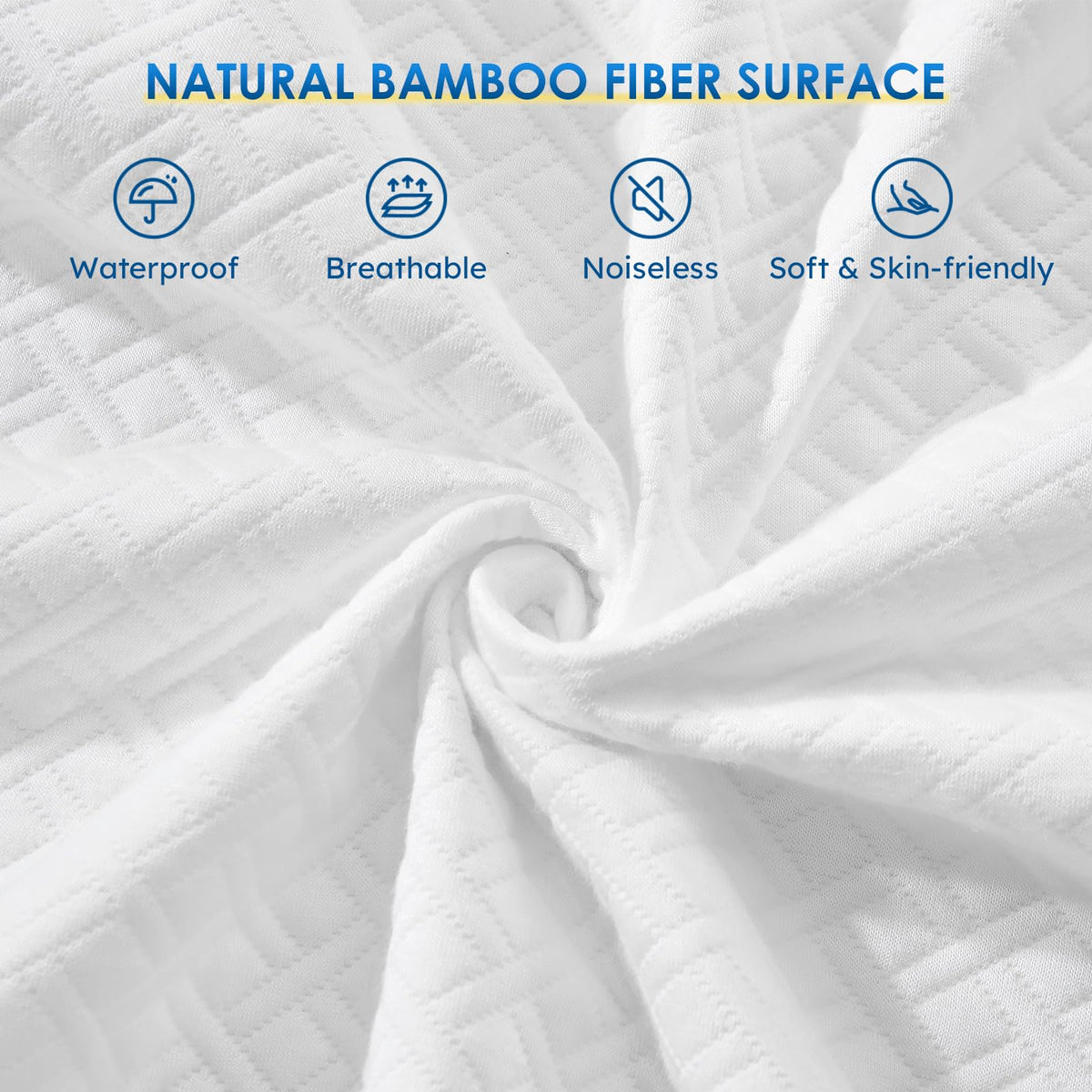Cozymaker Queen Size Mattress Protector, 100% Waterproof Mattress Cover Fitted 8"-21" Deep Pocket, Cooling Viscose Made from Bamboo and Soft Breathable Cover Mattress Queen Noiseless Washable 🍁 All In One Marketplace Canada