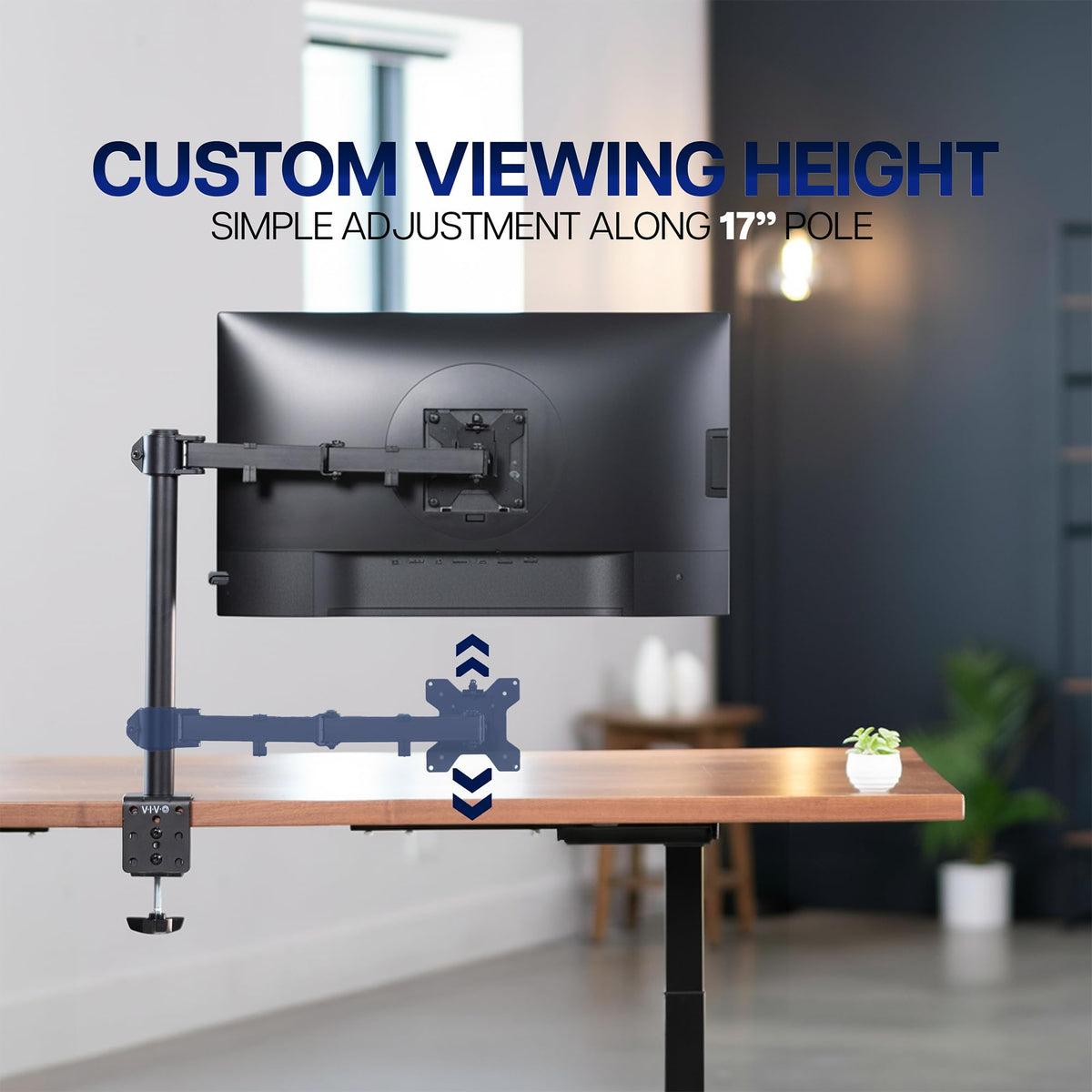 VIVO Single Monitor Arm Desk Mount, Holds Screens up to 32 inch Regular and 38 inch Ultrawide, Fully Adjustable Stand with C-Clamp and Grommet Base, VESA 75x75mm or 100x100mm, Black, STAND-V001 🍁 All In One Marketplace Canada