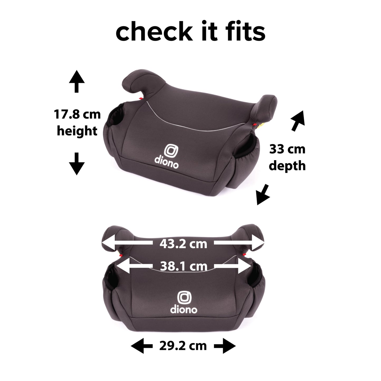 Diono Solana 2022, No Latch, Pack of 2 Backless Booster Car Seats, Lightweight, Machine Washable Covers, Cup Holders, Black Charcoal 🍁 All In One Marketplace Canada