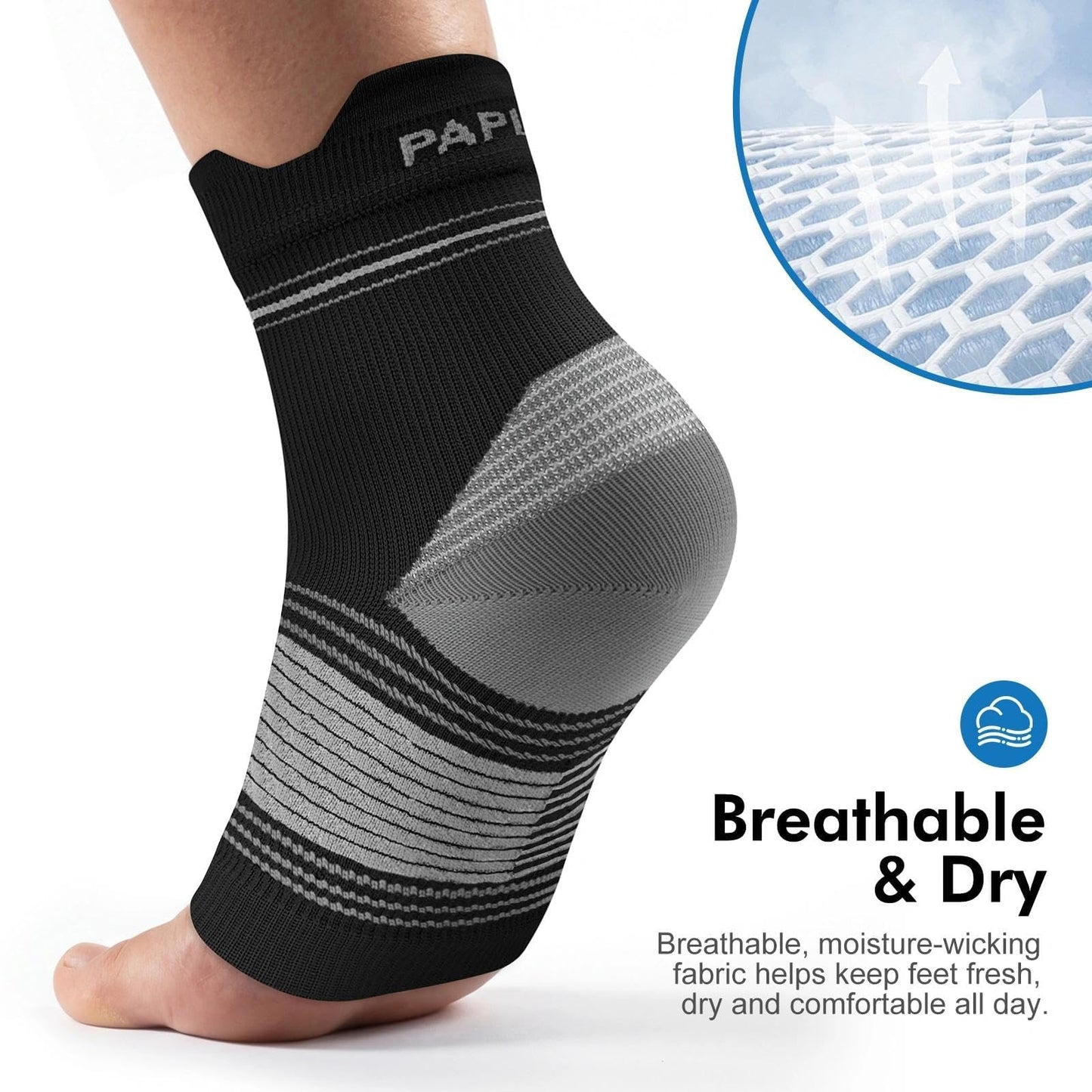 Plantar Fasciitis Sock (6 Pairs) for Men and Women, Ankle Brace Compression Socks with Arch Support for Achilles Tendonitis, Heel Pain, Swelling & Arthritis Relief, Black, Large 🍁 All In One Marketplace Canada