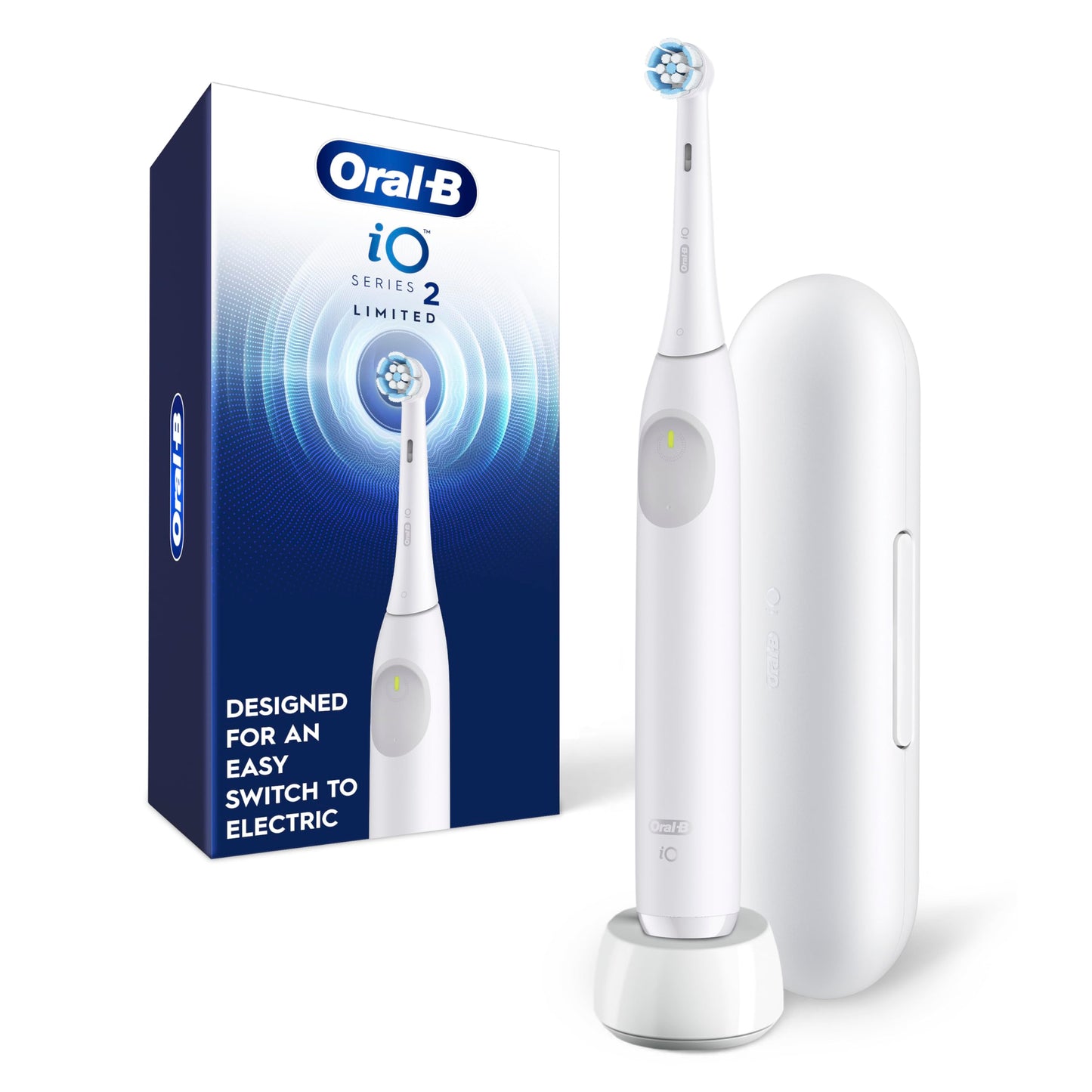 Oral-B iO2 Electric Toothbrush, for an Easy Switch to Electric, Pure White, Rechargeable Electric Toothbrushes, iO Series 2 Limited with 1 Power Toothbrush, 1 Brush Head, and 1 Travel Case 🍁 All In One Marketplace Canada